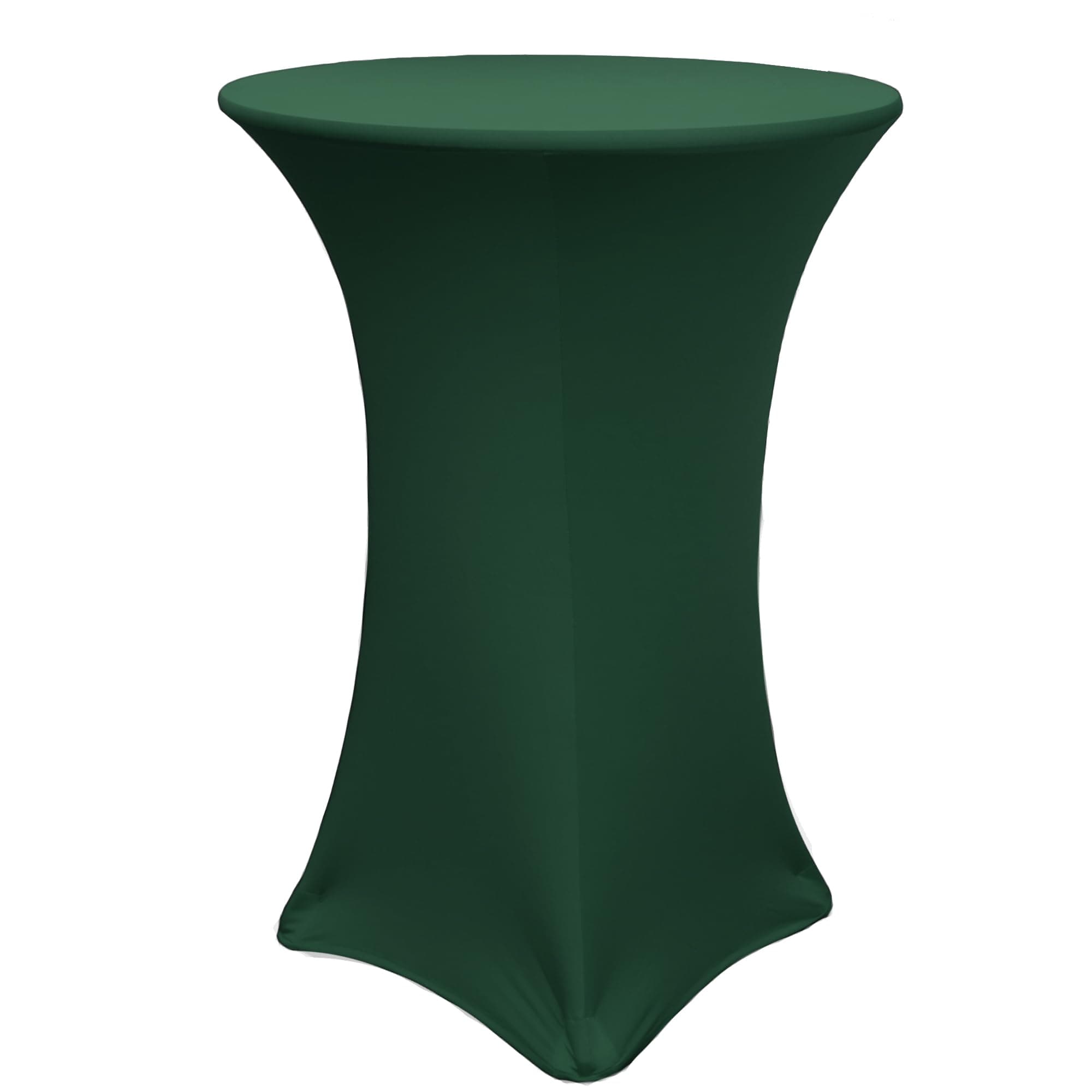 Your Chair Covers - Highboy Cocktail Round Fitted Stretch Spandex Table Cover, Fitted Tablecloth for 30" Diameter x 42" Height Round Tables -Hunter Green