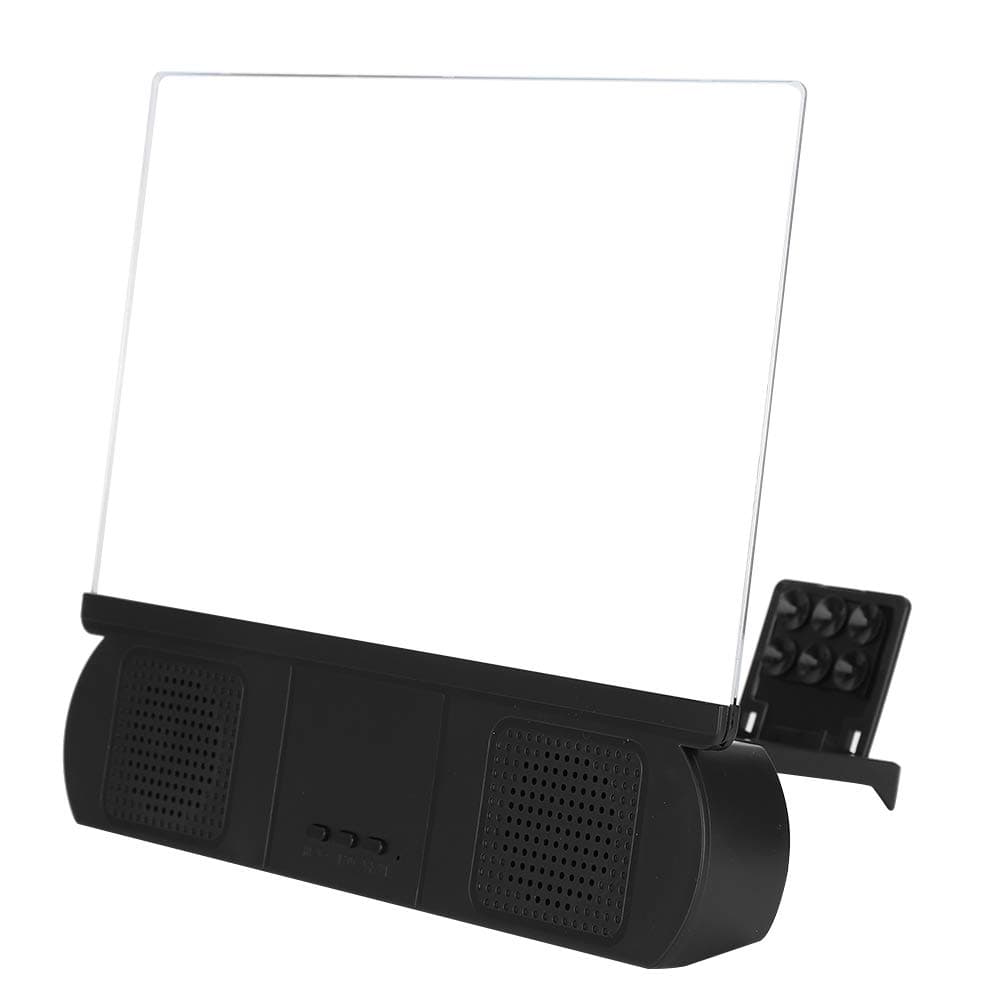 10 Inch Screen Magnifier, Phone Amplifier, Small Size Using The Physical Optical Technology Optional Color Acrylic Lens for Camping Indoor(Black)
