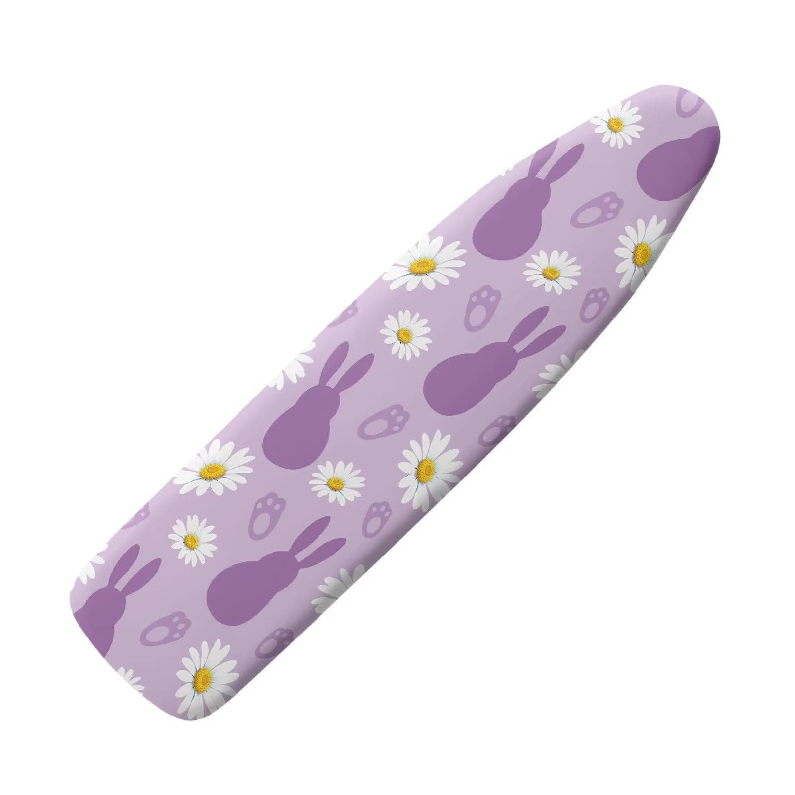 Jekioweii Easter Bunny Daisy Ironing Board Cover Elastic Edge Easy Fit Iron Board Cover Standard Size Heavy Duty Iron Pad Covers with Hook and Loop Fastener Strap