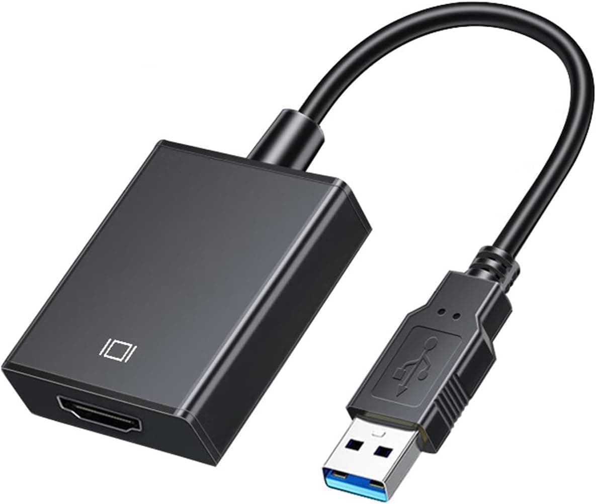 ABLEWE USB to HDMI Adapter for Dual Monitor, Ultra-Thin Aluminum USB 3.0 to HDMI Extender for Laptop to TV Projector, 1080P Support for Windows and Mac