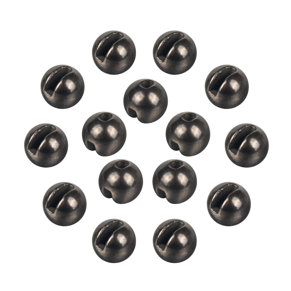 MUUNN 50pcs Tungsten Slotted Beads for Fly Tying, Sink Deeper and Faster 12 Colors/13 Sizes Slotted Tungsten Beads Fly Tying Beads Head Fly Tying Materials(Black Nickel,2.8mm)