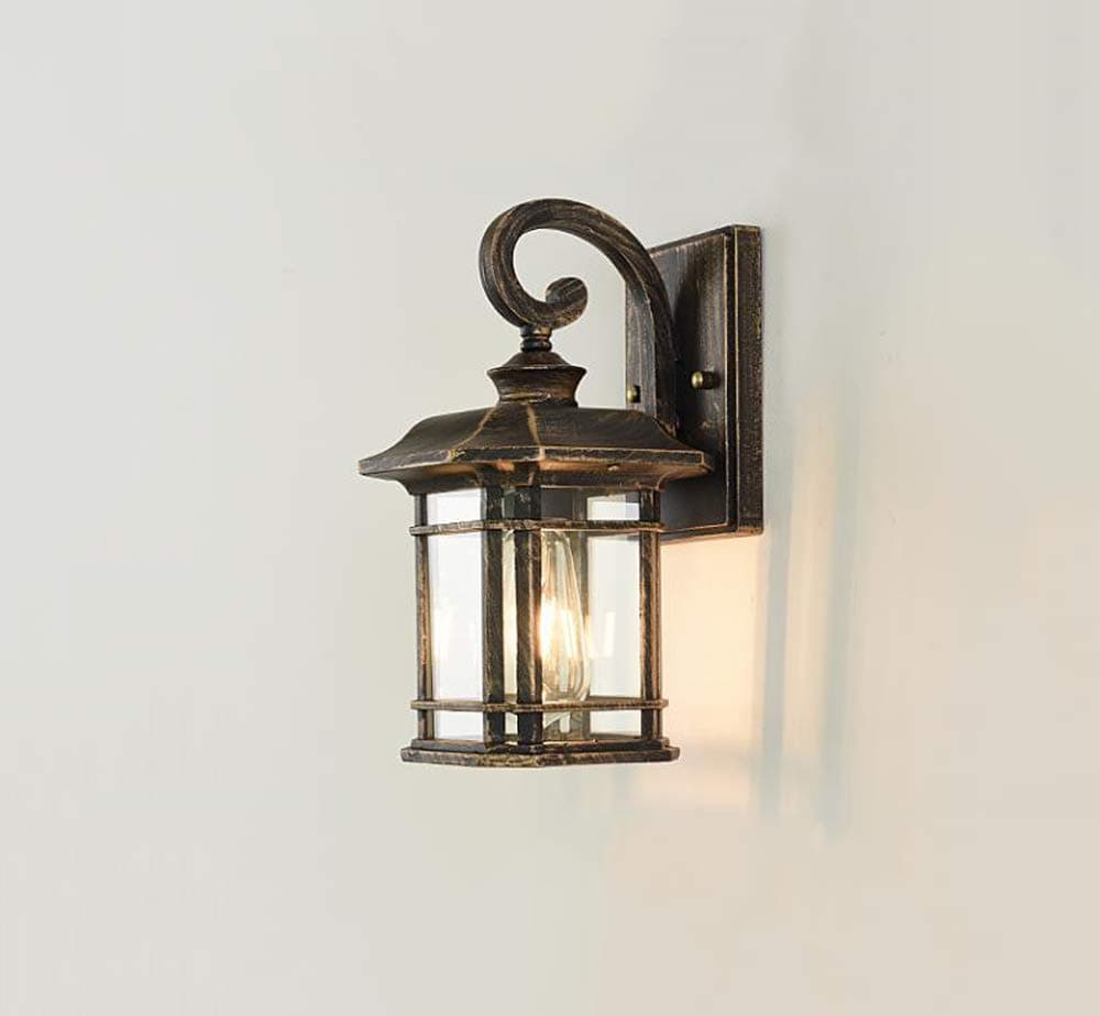 GUOGUOSM Outdoor Wall Lamp Garden Villa Outdoor LED Waterproof American Garden Lamp Gate Balcony Aisle Outer Wall Fence Post Lamp (Antique)