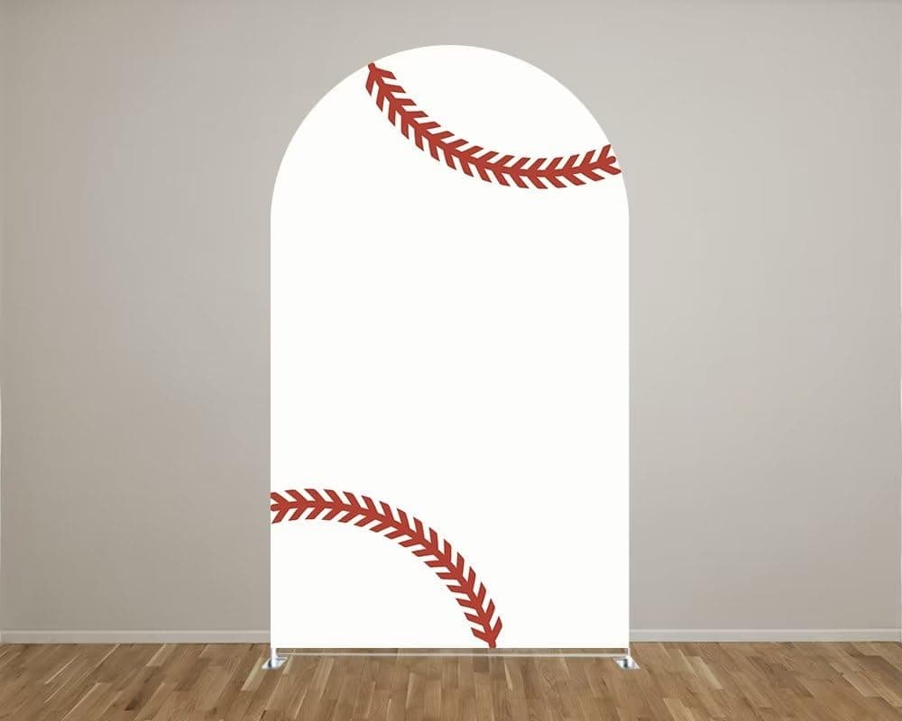 Aerdce Baseball Theme Arch Stretchy Fabric Covers Rookie of The Year Arched Stand Backdrop Cover for Boys Birthday Party Baby Shower Decoration Banner(Only Cover)