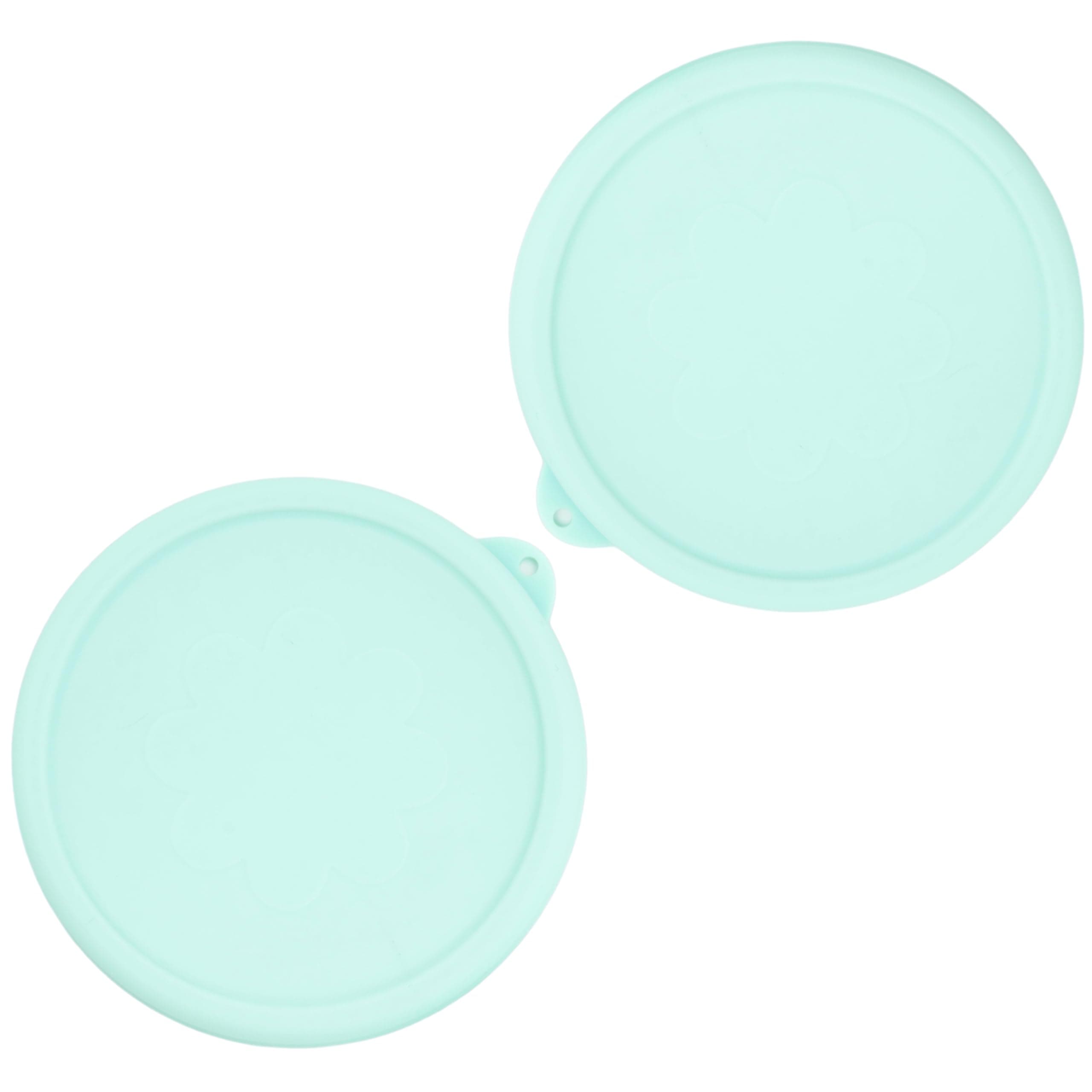 Kiicii 2 Cup Round Silicone Storage Cover Lids Replacement for Anchor Hocking and Pyrex 7200-PC Glass Bowls (Container not Included) (Green) 2 Pack
