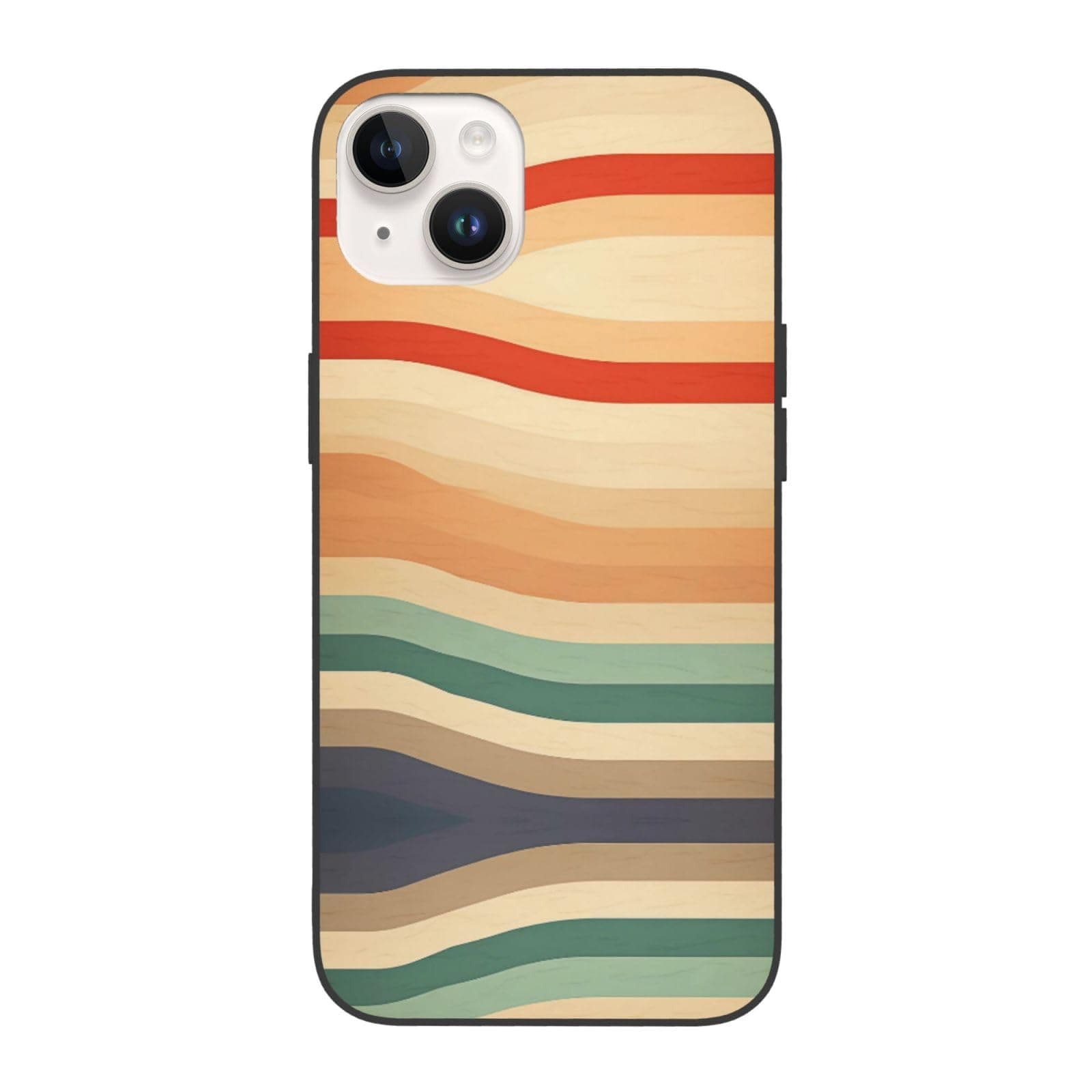 TONAUA Colorful Modern Retro Stripes Print for iPhone 14 Case Drop-Proof Protection 6.1 in for iPhone 14, 6.7in for iPhone 14 Plus