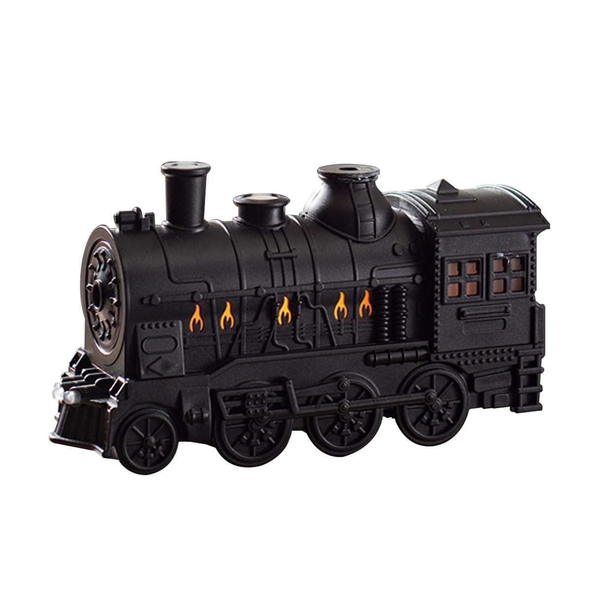 300ml Vintage Steam Train Essential Oil Diffuser and Humidifier, Retro Aroma Diffuser with Dual-Color LED Light, Quiet Mist Maker for Home Office Relaxation Décor (Standard US Power Supply/Black)