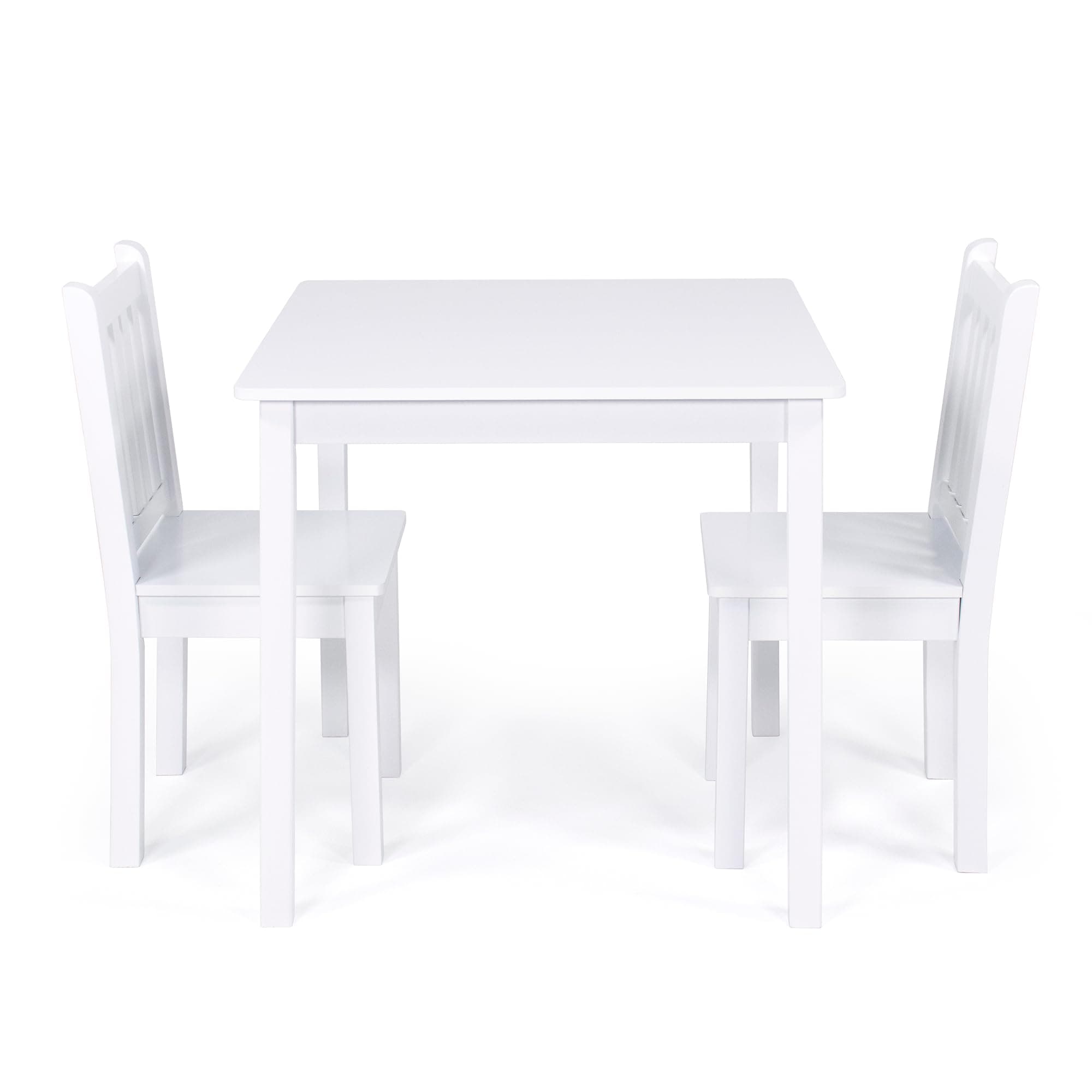 Humble Crew Kids Wooden Table and 2 Chairs Set, White - Square Kids Table and Chair Set for Toddlers and Children for Arts, Crafts, and Snack Time - Sturdy, Durable Toddler Activity Table
