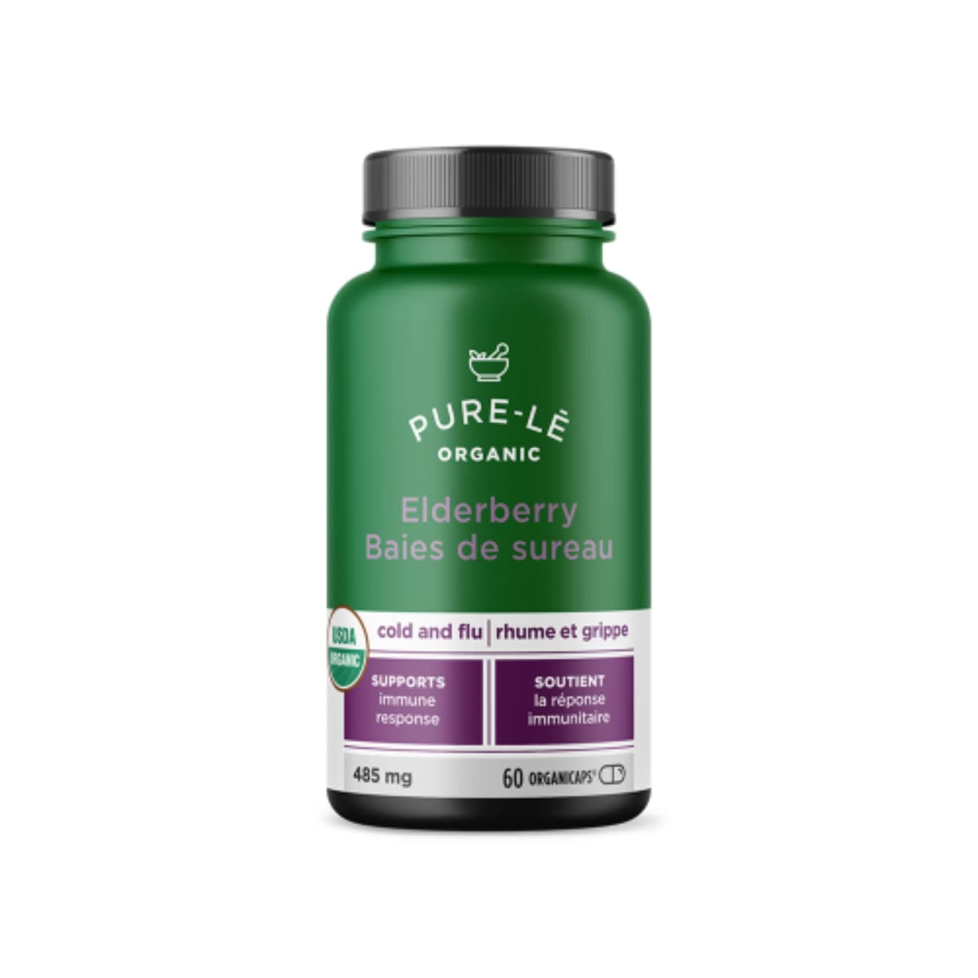 Pure-lē Organicaps – Organic Elderberry Capsules for Immune Support, 60 Caps
