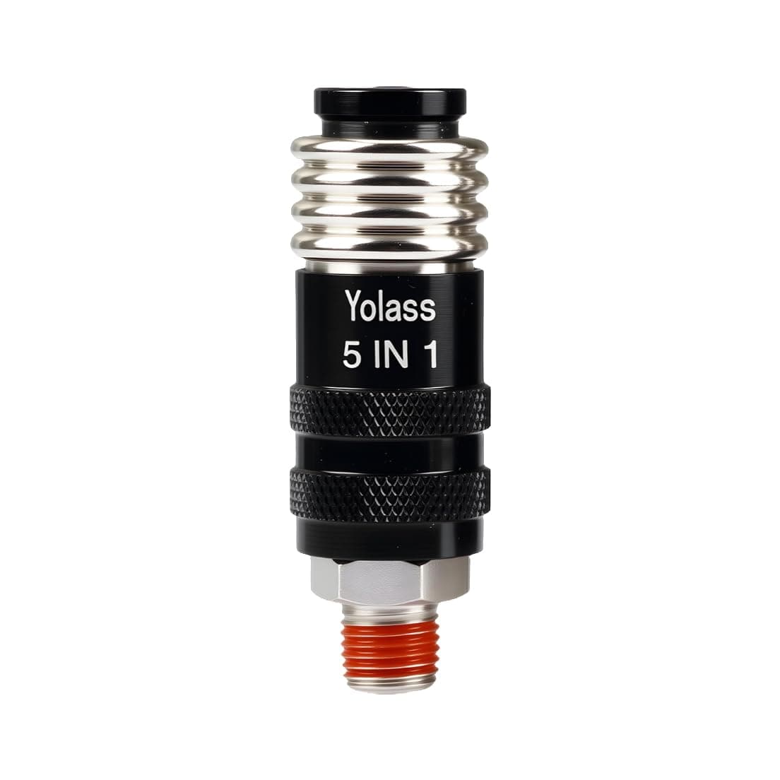 Yolass 5 In 1 Universal Quick Industrial Air Coupler, Air Hose Fittings, 1/4" Male NPT, Air Compressor Accessors Fitting (1 Piece)