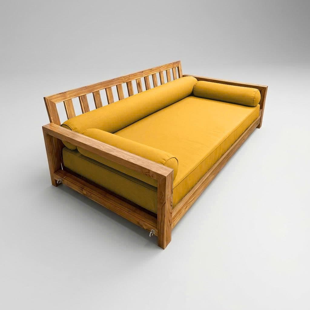 PROLINEMAX Style6 Crib Size 4PC Pipe Trim Outdoor Daybed Mattress Bolster Pillow Fitted Sheet Slip Cover ONLY AD108