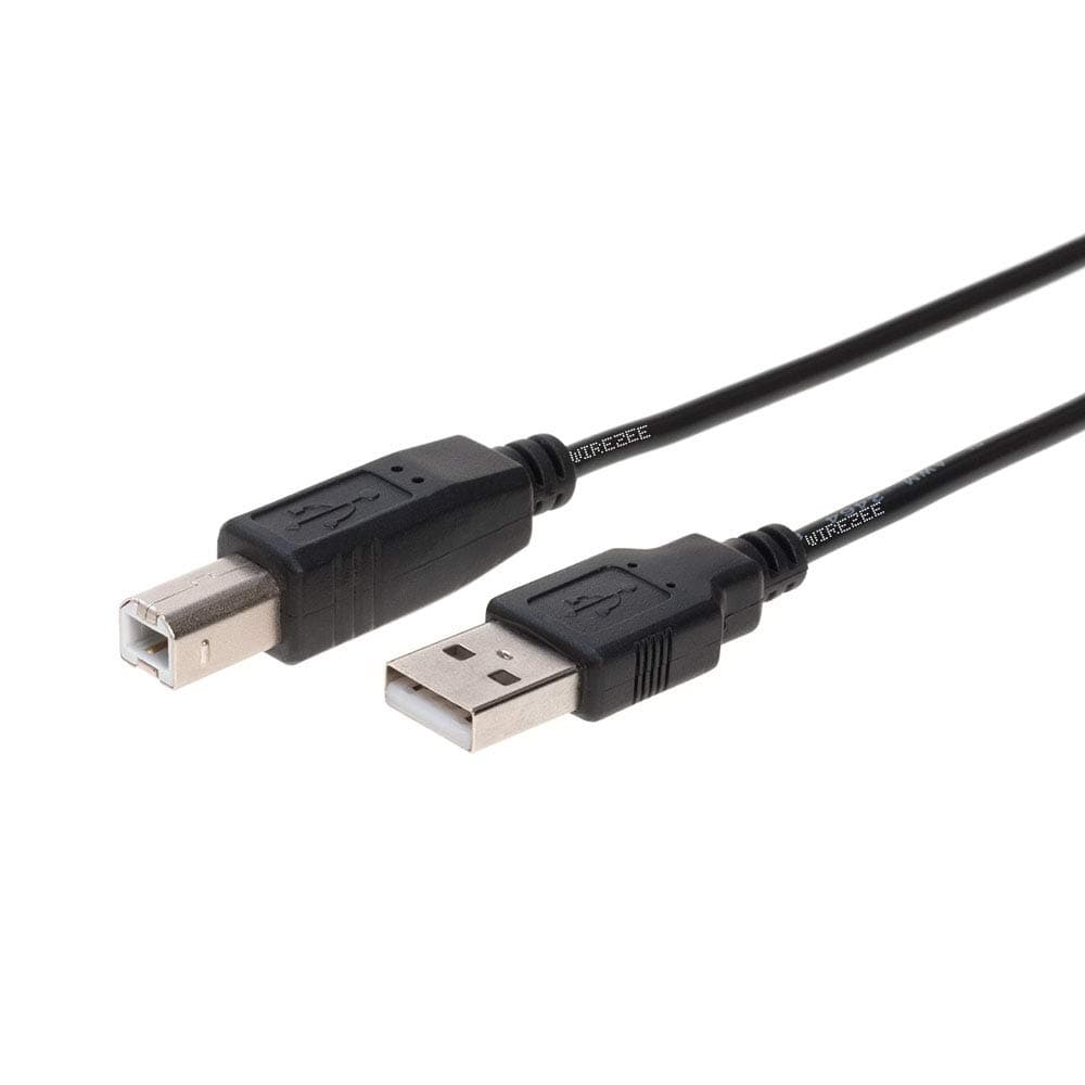 6FT USB 2.0 Cable, Type A Male to B Male, Black Cord Universal Compatible with Hard Drive Enclosure, Printer, Scanner, Charger, PC, Laptop, Camera