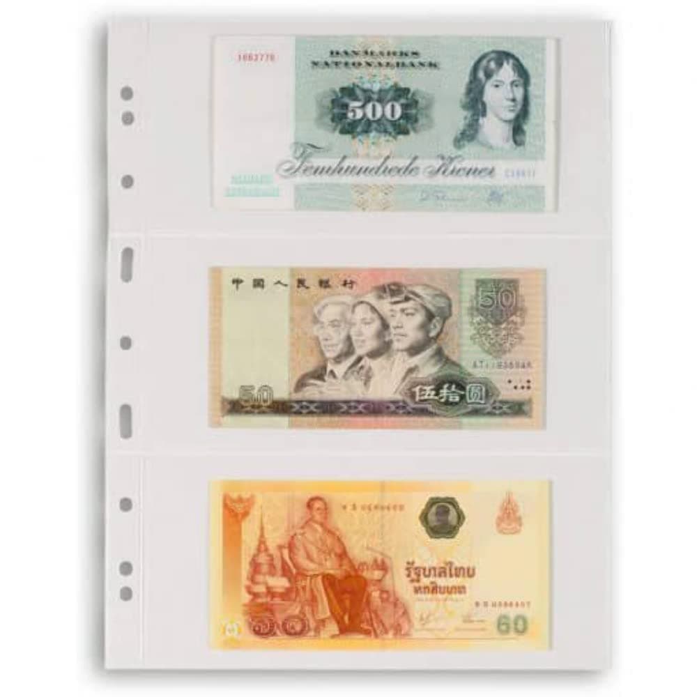 Grande Plastic Sleeves with 3 Horizontal Stripes, Crystal Clear