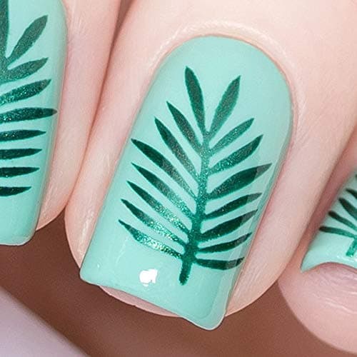 Whats Up Nails - Palm Leaf Vinyl Stencils for Nail Art Design (2 Sheets, 30 Stencils Total)