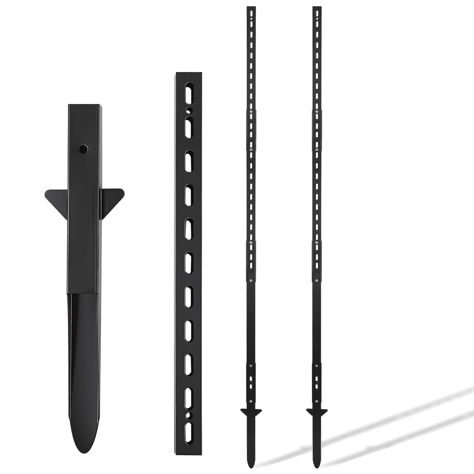 6 Ft Metal Yard Sign Stake,Aluminum Sign Post with Heavy Duty Base,Adjustable Yard Pole with Holes for Signs,Sleek Modern Design Sign Holder for Outside Fence Road Parking Street Stop (Black - 2 Pack)