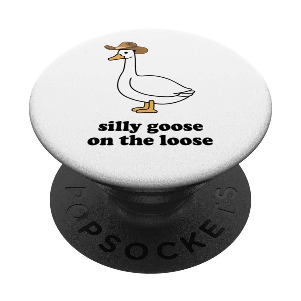 Silly Goose On The Loose Playful Humor Design Fun Lovers PopSockets Adhesive PopGrip