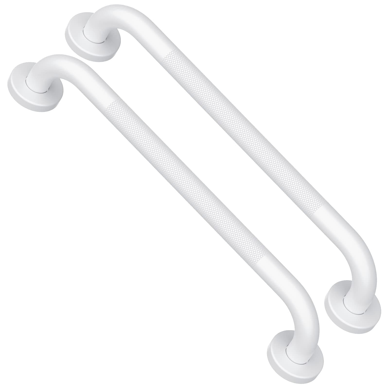 iMomwee 2 Pack White Grab Bar 16 Inch, Grab Bar for Bathtub and Shower