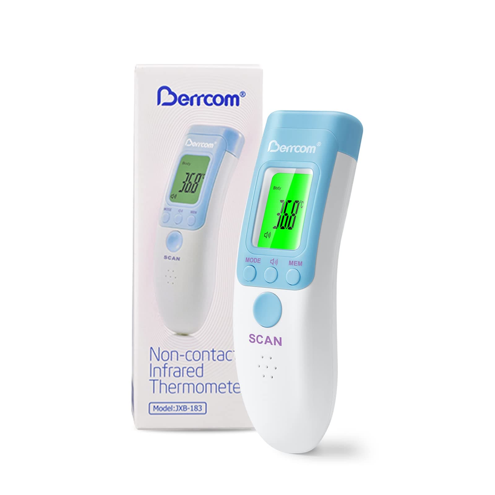 Berrcom Infrared Forehead Thermometer Non-Contact Digital LCD C/F Switch