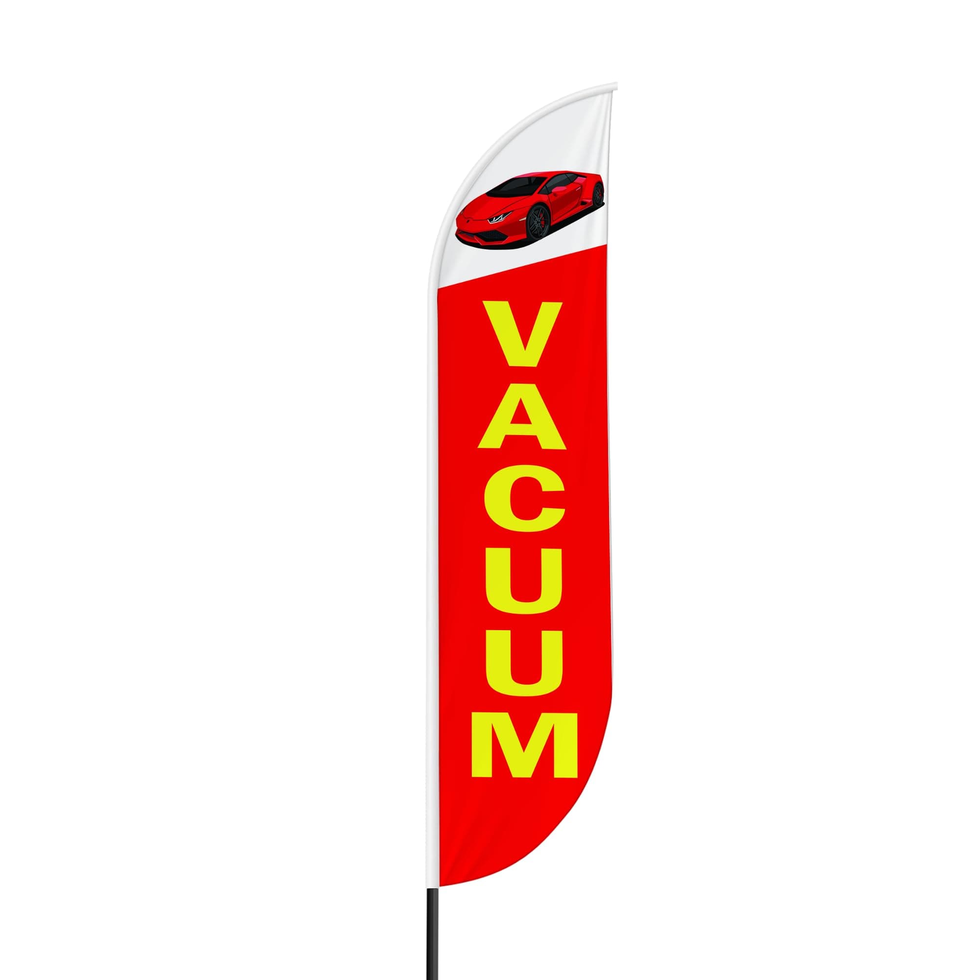 Vacuum Sign feather flag for Outdoor by Mavis Printing | 11.5 FEET Long Polyester Outdoor Banner Flag for Easy Hang | HD Print Swooper I Flag Only to Advertise Car Business| Made in USA I Flag Only