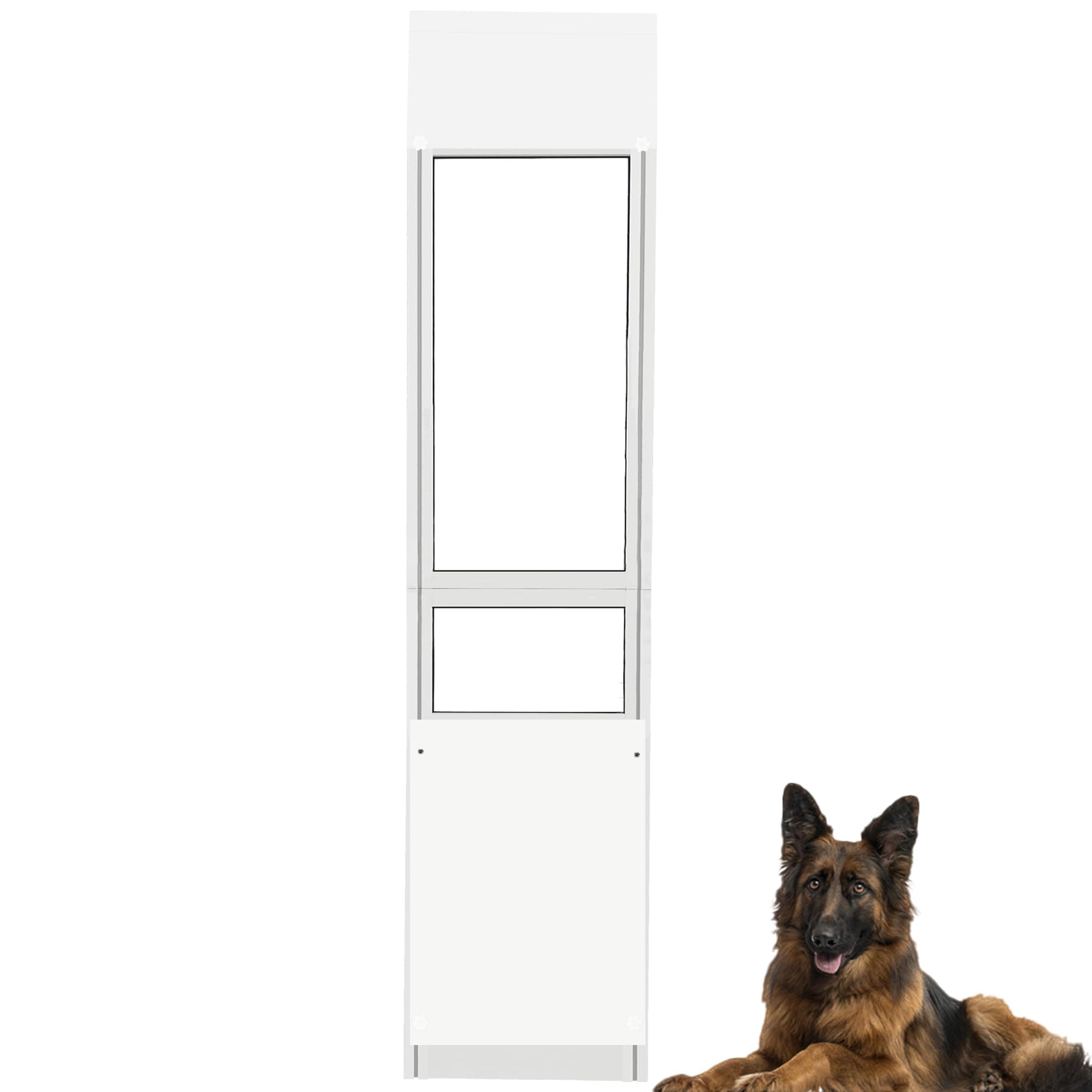 XLarge Dog Door for Sliding Glass Doors, Adjustable 75.24" to 86.16" Slider Height, Extra Large Dog Door for Sliding Glass Door, All-Metal Framed & Lockable Panel,Ideal for Renters