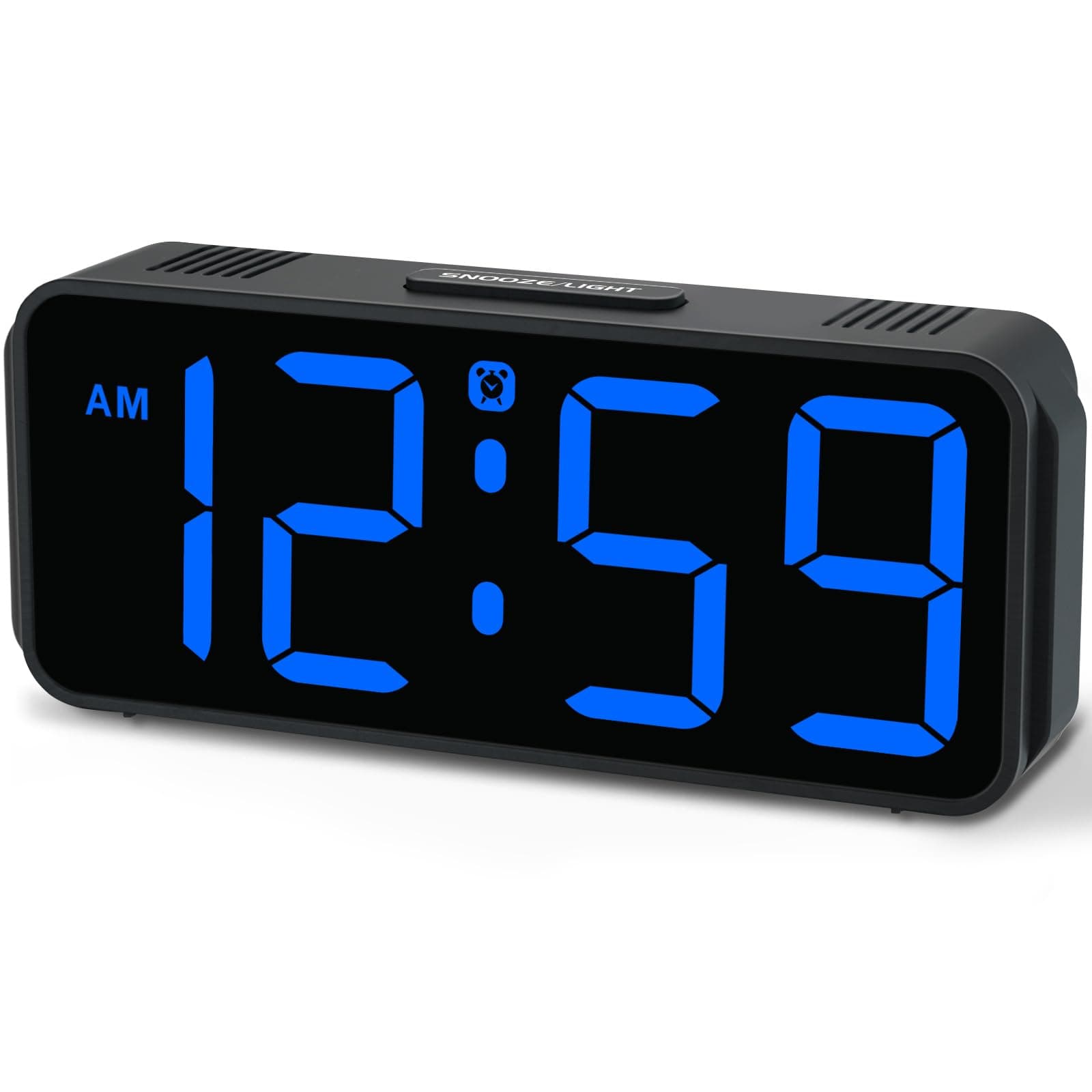 Peakeep Small Digital Alarm Clock for Bedroom, Large Number, Battery Backup