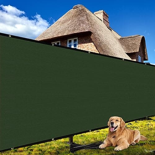 Shade&Beyond Fence Privacy Screen 3FT X 41FT Dark Green Heavy Duty 170 GSM Fencing Mesh Shade Net Cover for Wall Garden Back Yard Outdoor Decoration