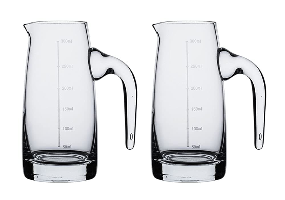 Mozacona 2pcs Glass Creamer Pitcher Scale Sauce Serving Pitcher Milk Creamer Jug,300ml
