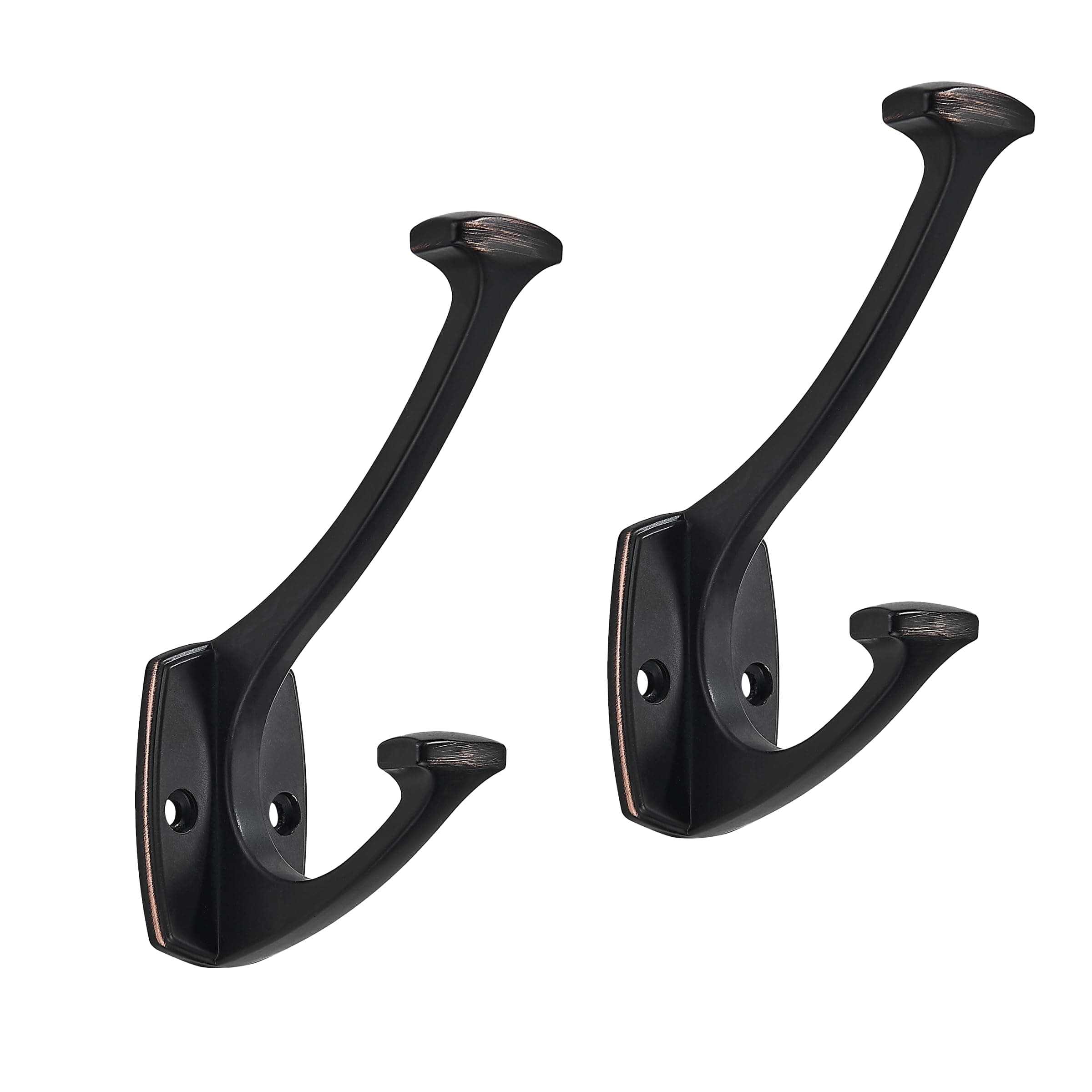 LONHECAN Oil Rubbed Bronze Hooks Large Wall Mounted Decorative Solid Heavy-Duty Double-Sided Coat Hooks for Hanging Towels Coats Robes Towels Bag Bathroom Wall Hooks (10 Pack)