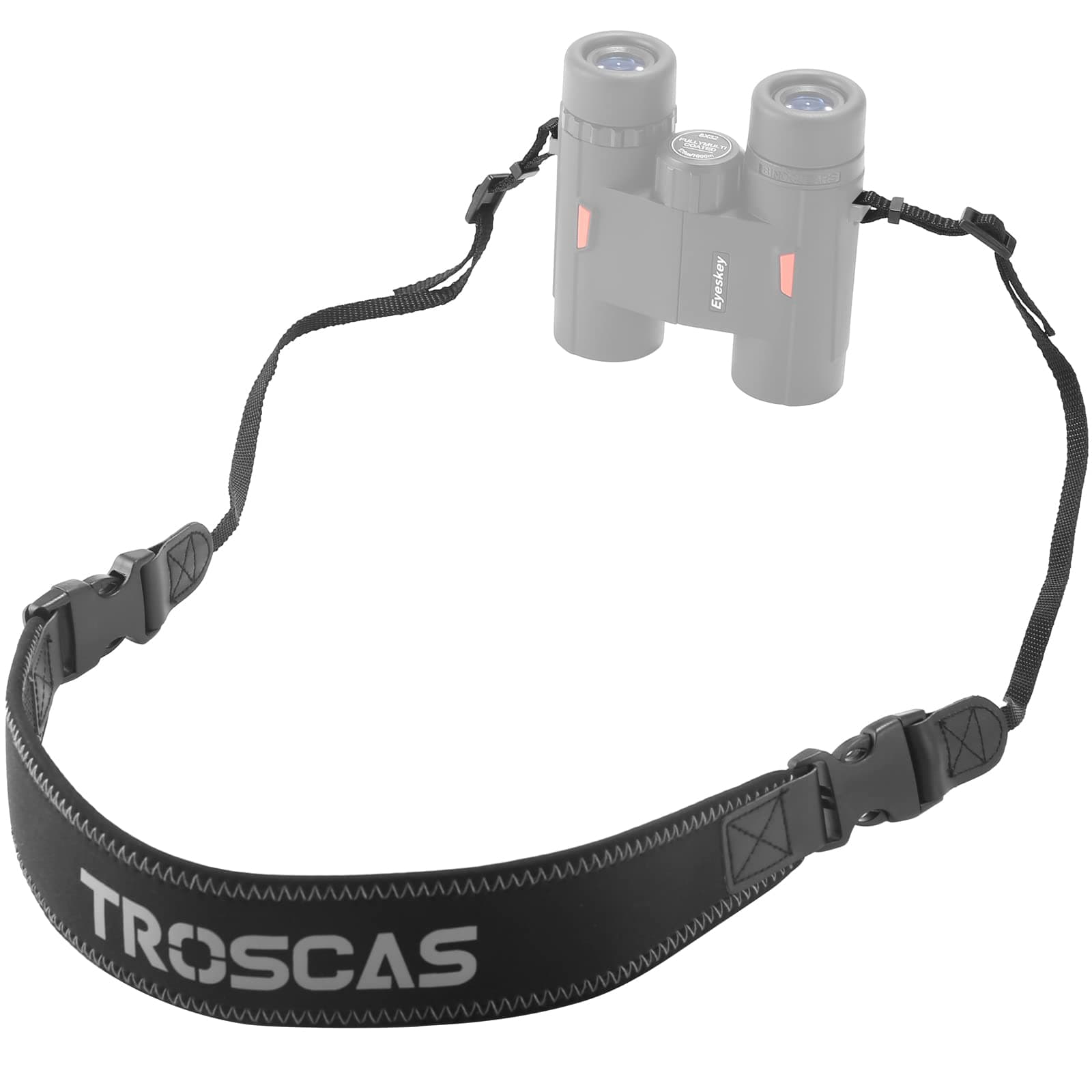 Eyeskey TROSCAS Super Comfort Neoprene Optic Straps | Loop Connectors | Field Repair Buckle | Lightweight | Adjustable Length Neck Straps for Binoculars Cameras (Type 2)