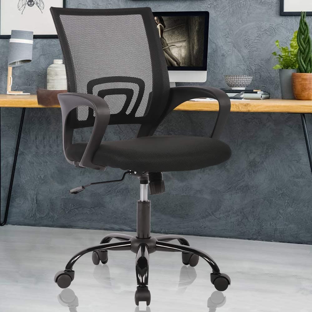 Ergonomic Office Chair Computer Desk Chair with Back Support Mesh Rolling Swivel PC Executive Chair Modern Adjustable Height Task Works Office Chair for Women Men, Black