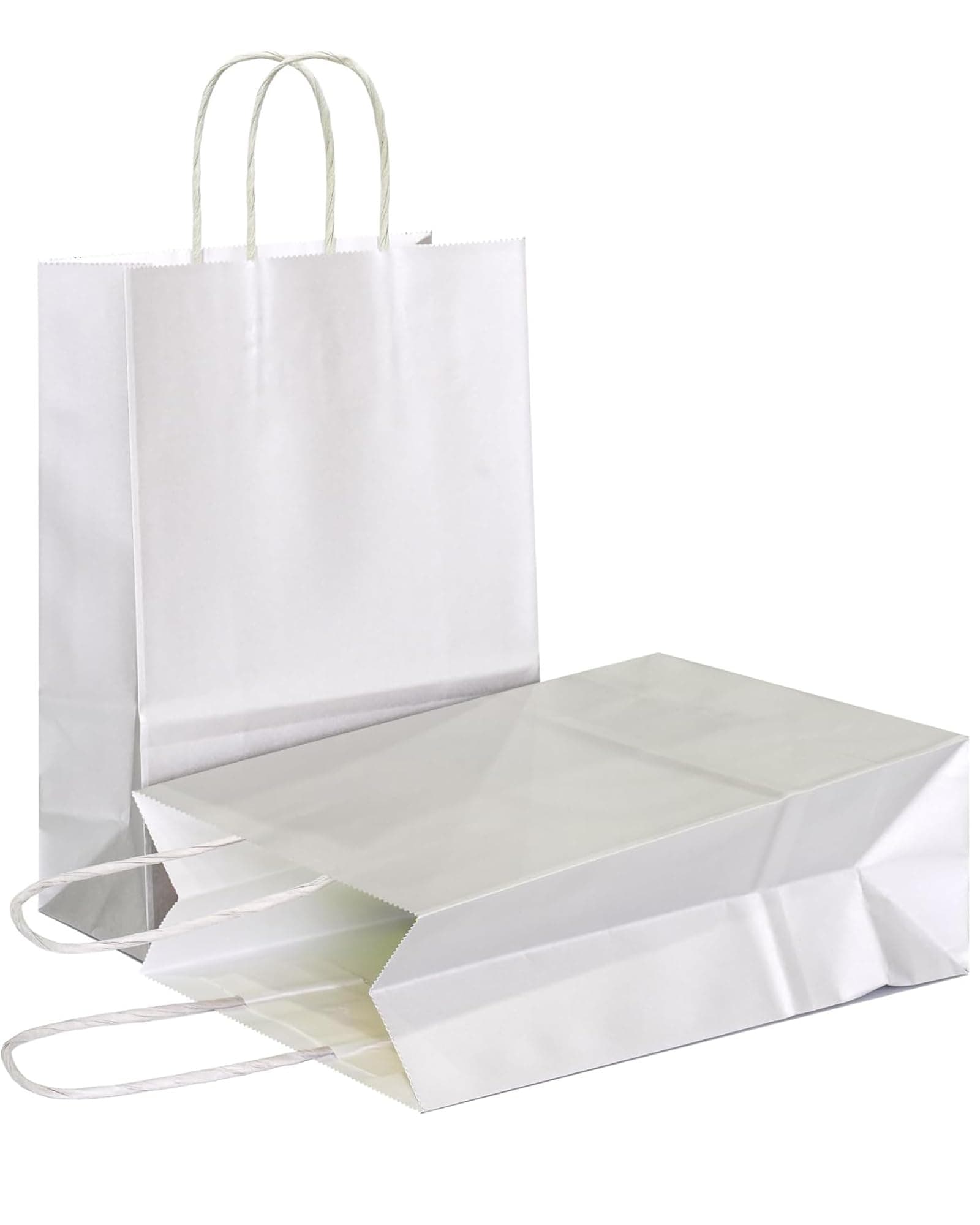 AZOWA Gift Bags Mini Kraft Paper Bags with Handles (4.7 x 2.4 x 6 in, Silver, 12 Pcs)