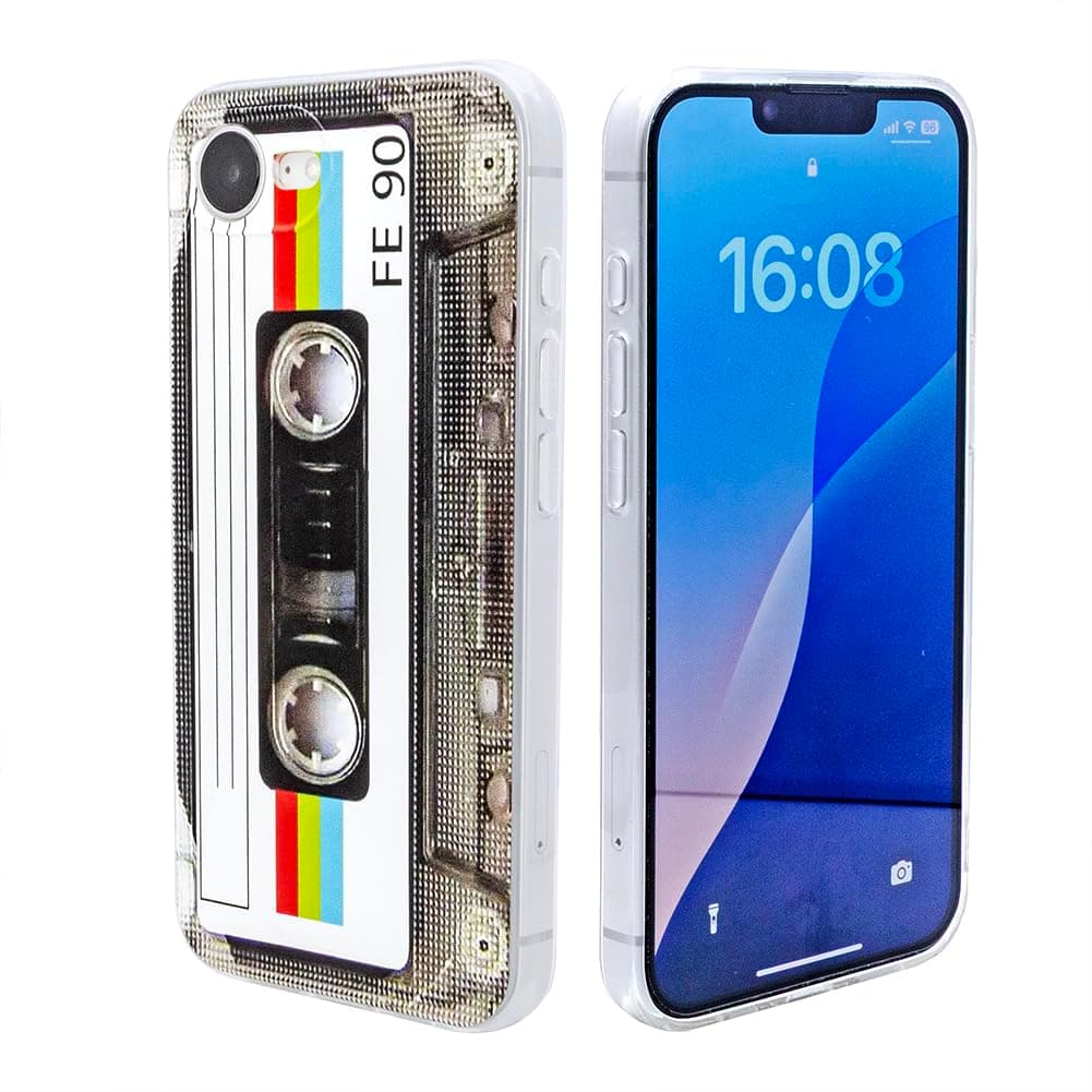 TNCYOLL Compatible with iPhone 16 Pro Cassette case,Unique Retro Design Soft Cool Tape Music Phone Cases Cover for Apple iPhone 16 pro White