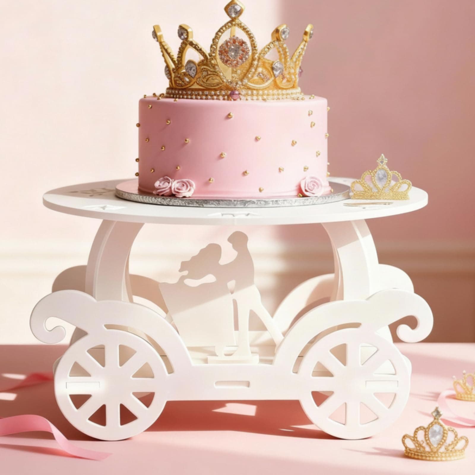 Lallisa 12" White Cupcake Stand, Princess Party Decorations