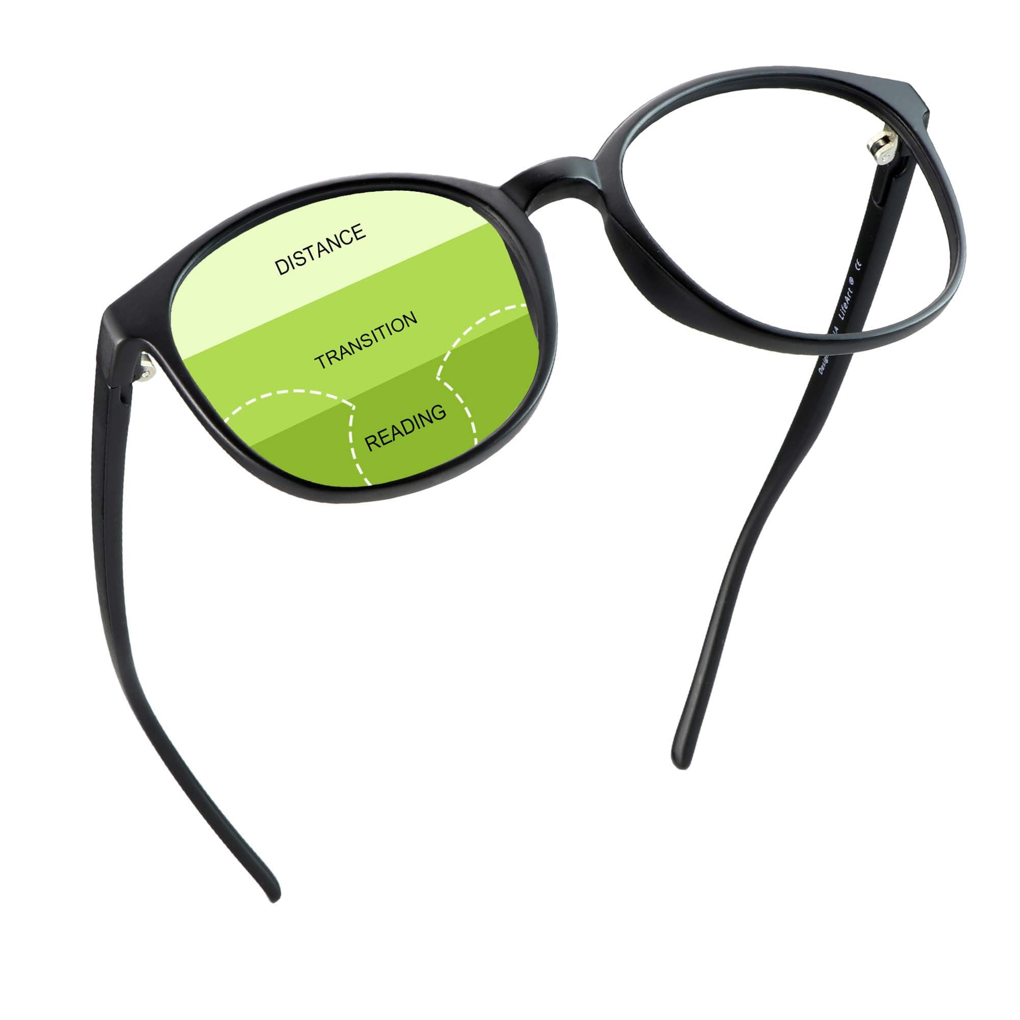 Progressive Multifocal Presbyopic Glasses, Photochromic Gray Sunglasses, 0.00/+2.00 Magnification for Men/Women