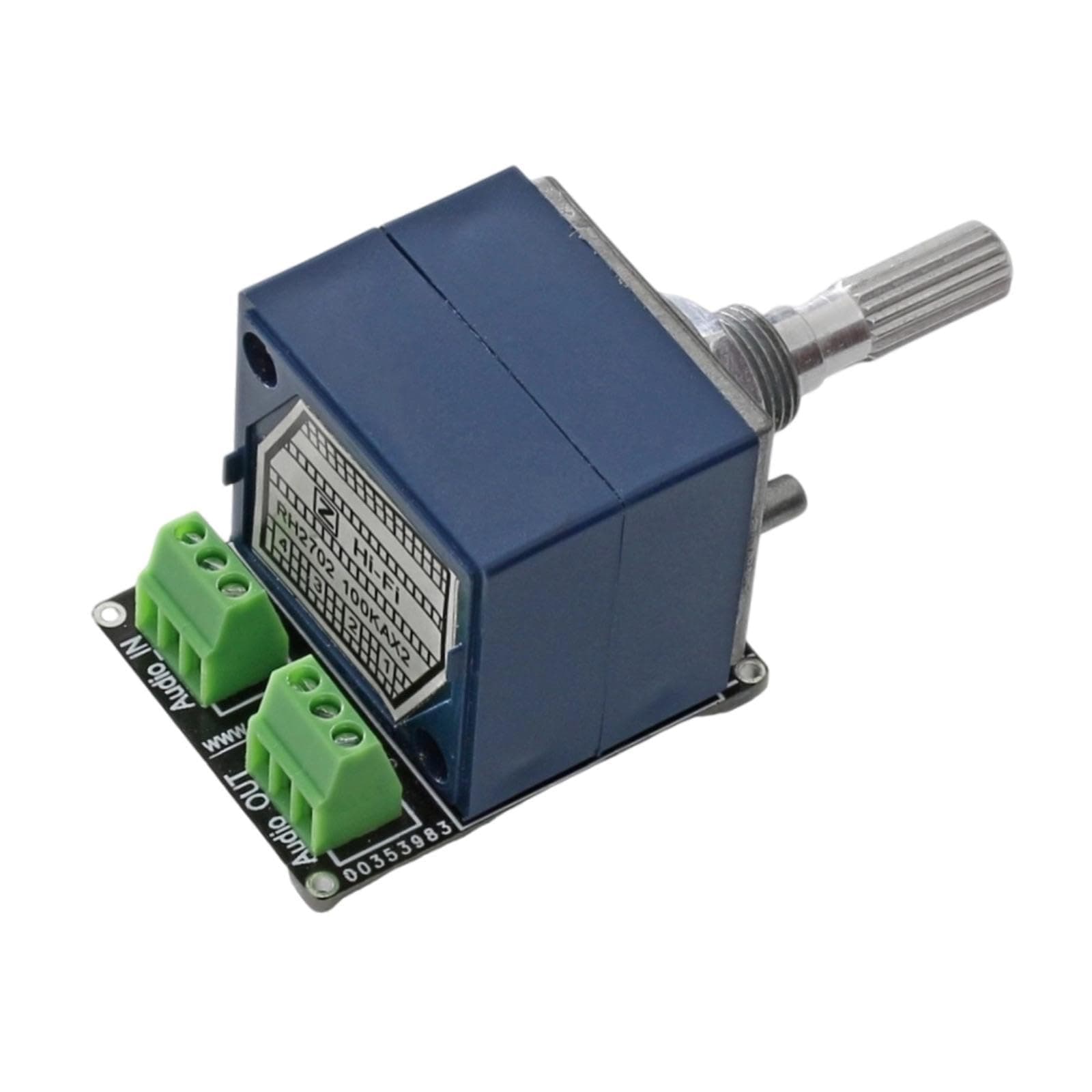 Milageto PH2702 Volume Control Potentiometer Easy Assembly 2-Channel Precision Shaft Length 25mm Audio Potentiometer for Radio Speaker, 100K