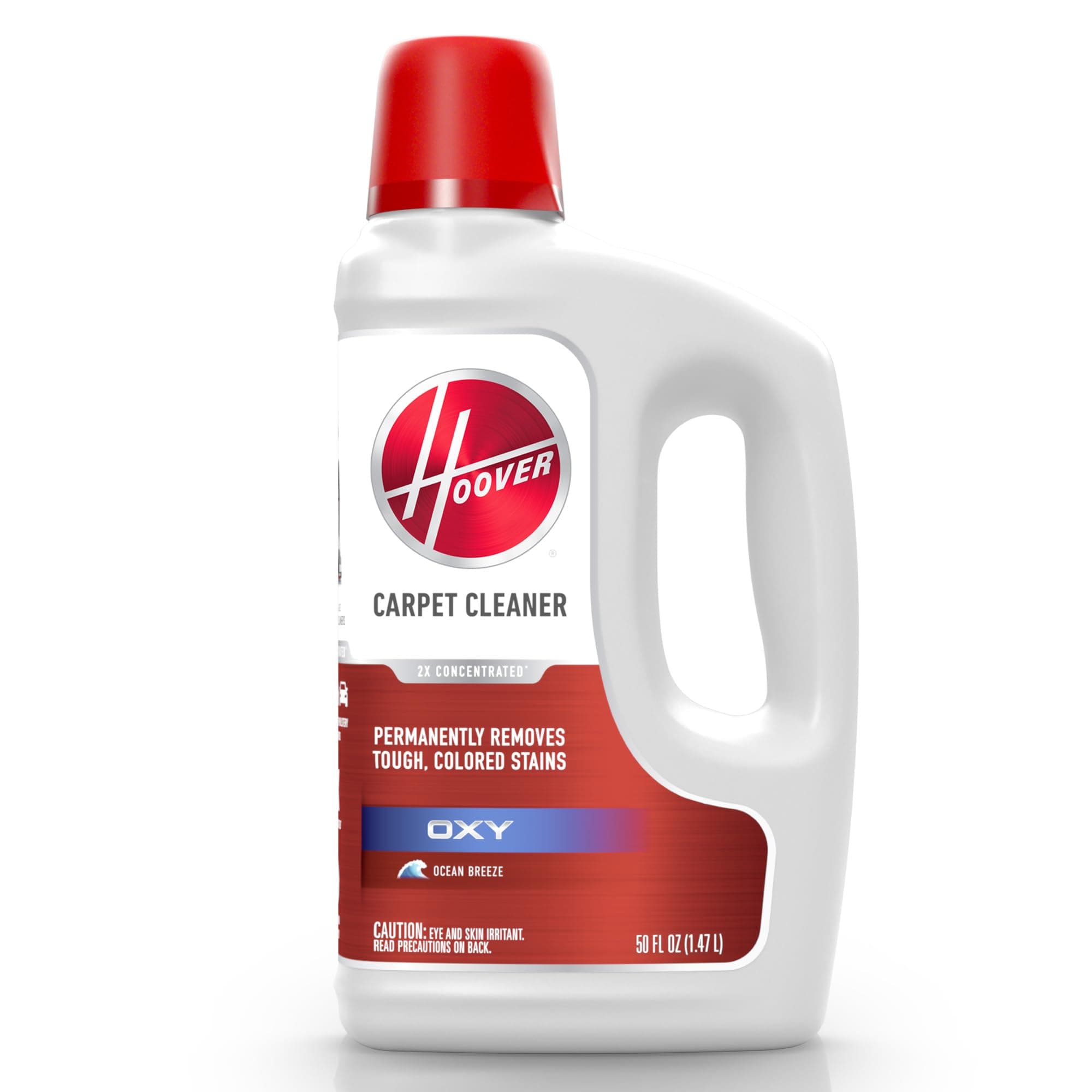 Hoover Oxy Carpet Cleaner Solution, 50oz. Ocean Breeze Scent, Deep Cleaning Carpet Shampoo Solution, Removes Tough Stains from Carpet and Upholstery, Pair with Hoover Carpet Cleaner Machine AH31950CA