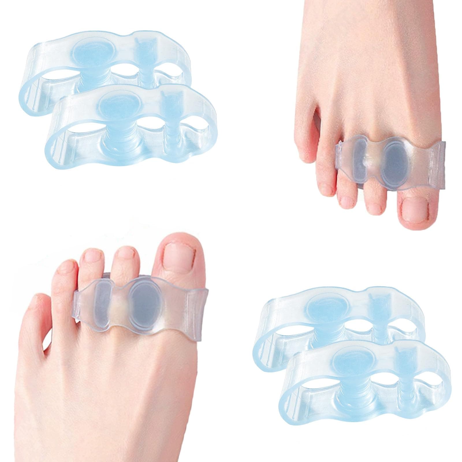 XREKNOi Toe Separators for Correcting Bunions and Restoring Toes to Their Original Shape for Men and Women – Toe Spacers Bunion Corrector (Light Blue)