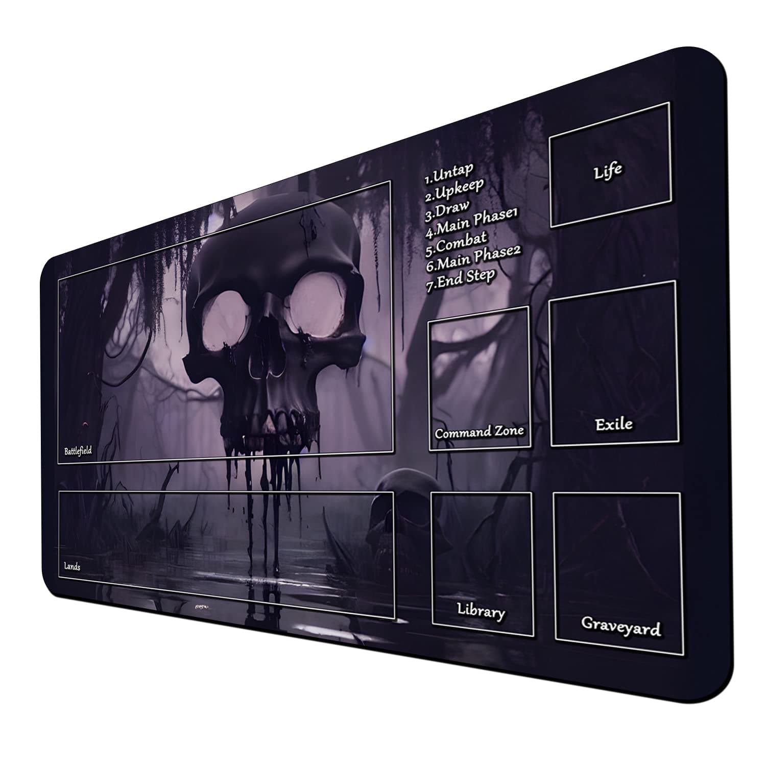 MTG TCG Play Mat 24 x 14 Inches With Storage Bag - Smooth Rubber Surface Battle Playmat for Trading Card Games
