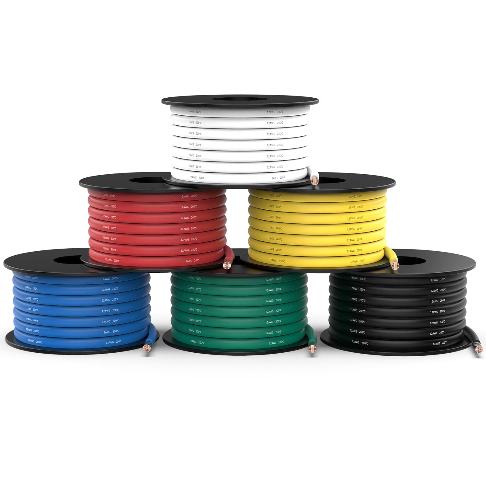 NAOEVO 12 Gauge Wire, Tinned Copper Silicone 12 AWG Automotive Wire, 90FT