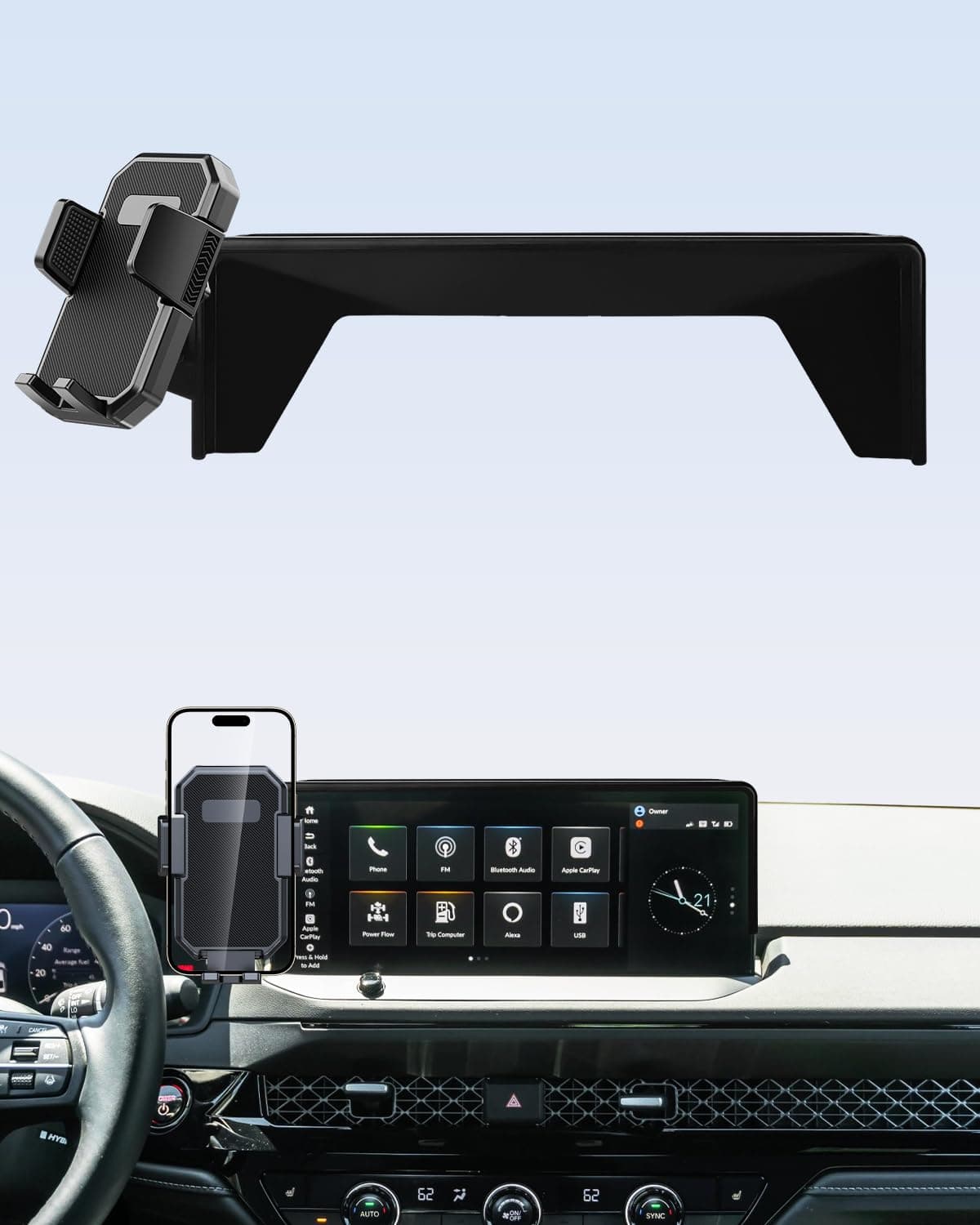 Car Phone Mount for 2023-2025 2026 Honda Accord Hybrid Sport /-L/EX-L/Touring/Prime 12.3-inch Screen Auto Lock Car Phone Holder with Stroage Box Not Affect Air Vent (Not Fit for LX/EX/SE Series)