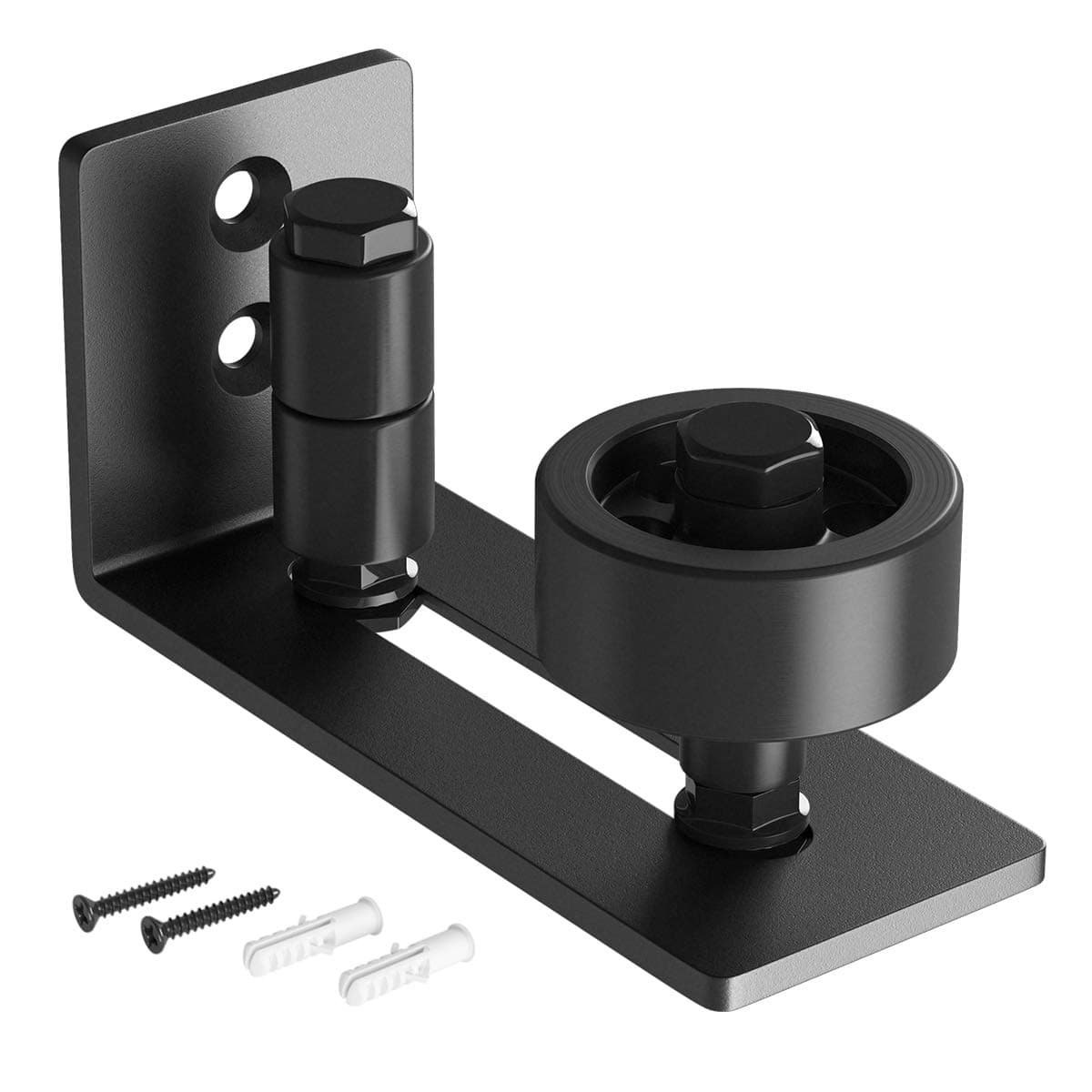 SMARTSTANDARD Guía de piso para puerta corredera de granero para rodillo inferior ajustable, 8 opciones de configuración para bricolaje, diseño empotrado inferior para puerta de granero plana, rodillo