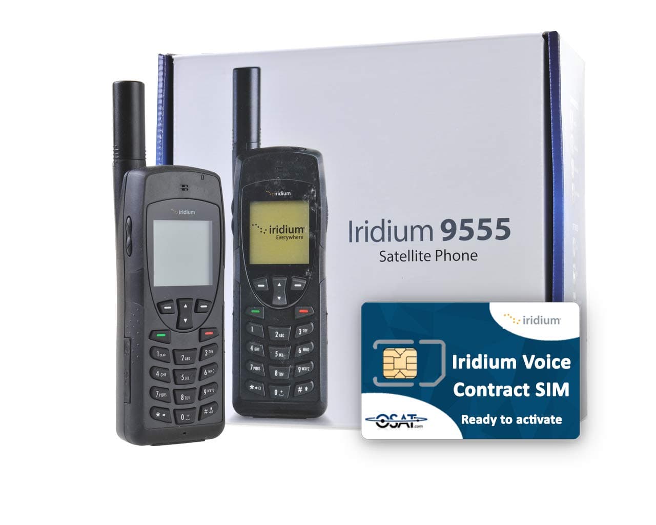 OSAT Iridium 9555 Satellite Phone with a Monthly Contract SIM Card Ready to Activate (No Airtime Included)