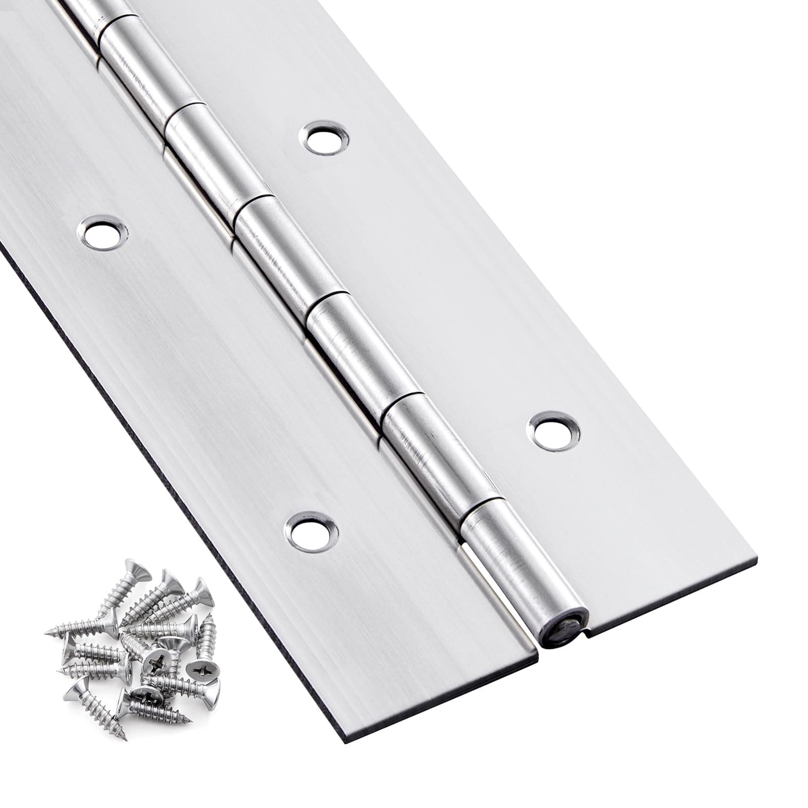 Heavy Duty Piano Hinge 36 Inch x 2 Inch Stainless Steel Continuous & Piano Hinges with Holes, Piano Boat Hinges for Cabinet, Door, DIY Wood Boxes, 0.060" Leaf Thickness, 2" Open Width
