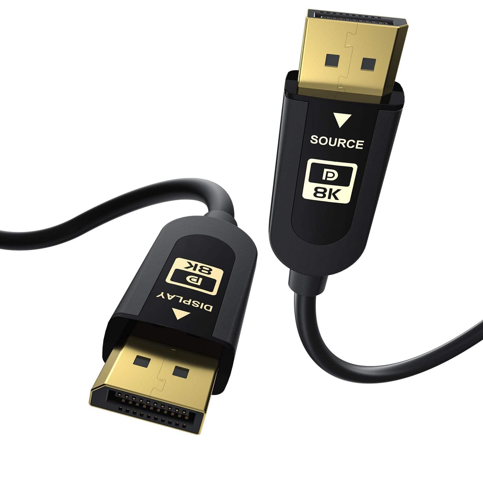 FIBBR VESA Certified DisplayPort Cable 2.1, 40Gbps DP Cable (Black, 50ft)