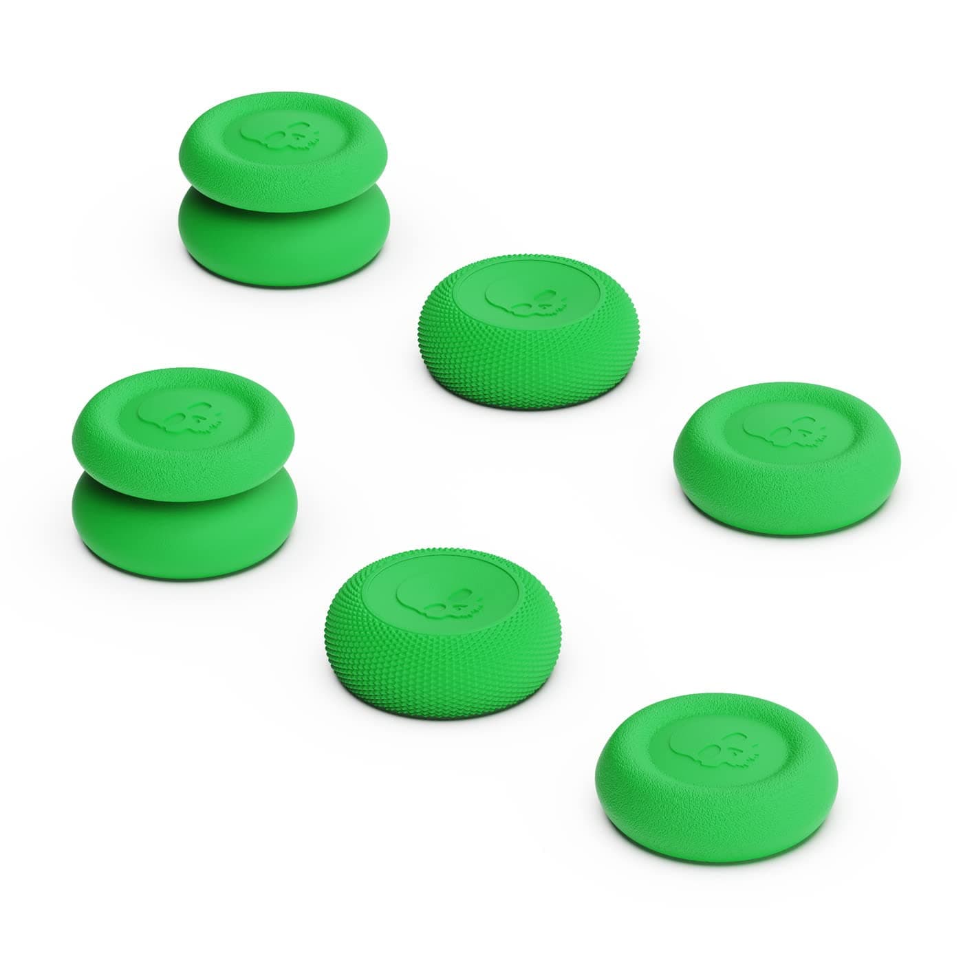 Skull & Co. Skin, CQC and FPS Thumb Grip Set Joystick Cap Analog Stick Cap for Nintendo Switch Pro Controller & PS5 / PS4 / Slim/Pro Controller - Neon Green, 3Pairs(6pcs)