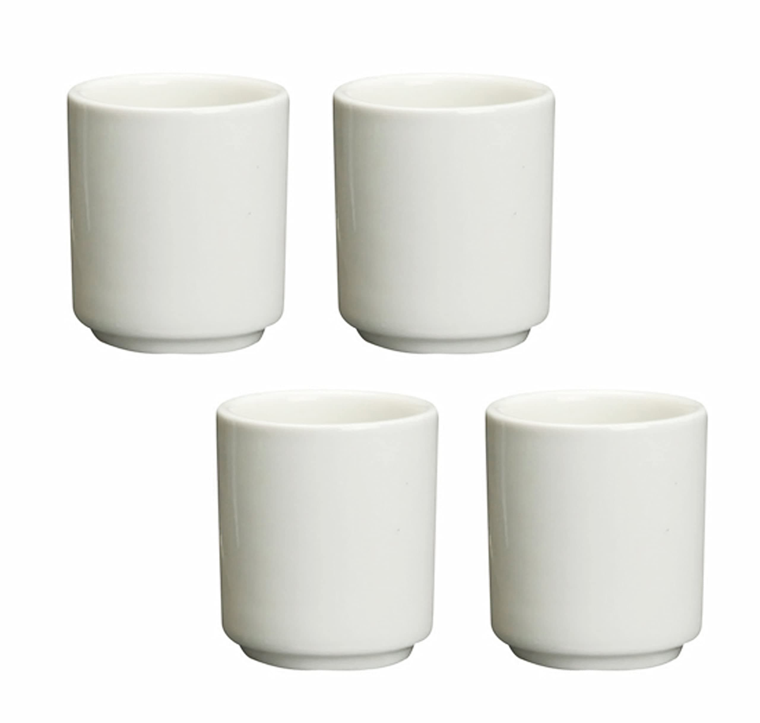 Happy Sales HSSKC-4PWHT, Set of 4 Perfect Porcelain Sake Cups 1.25 fl oz Japanese Restaurant Supply