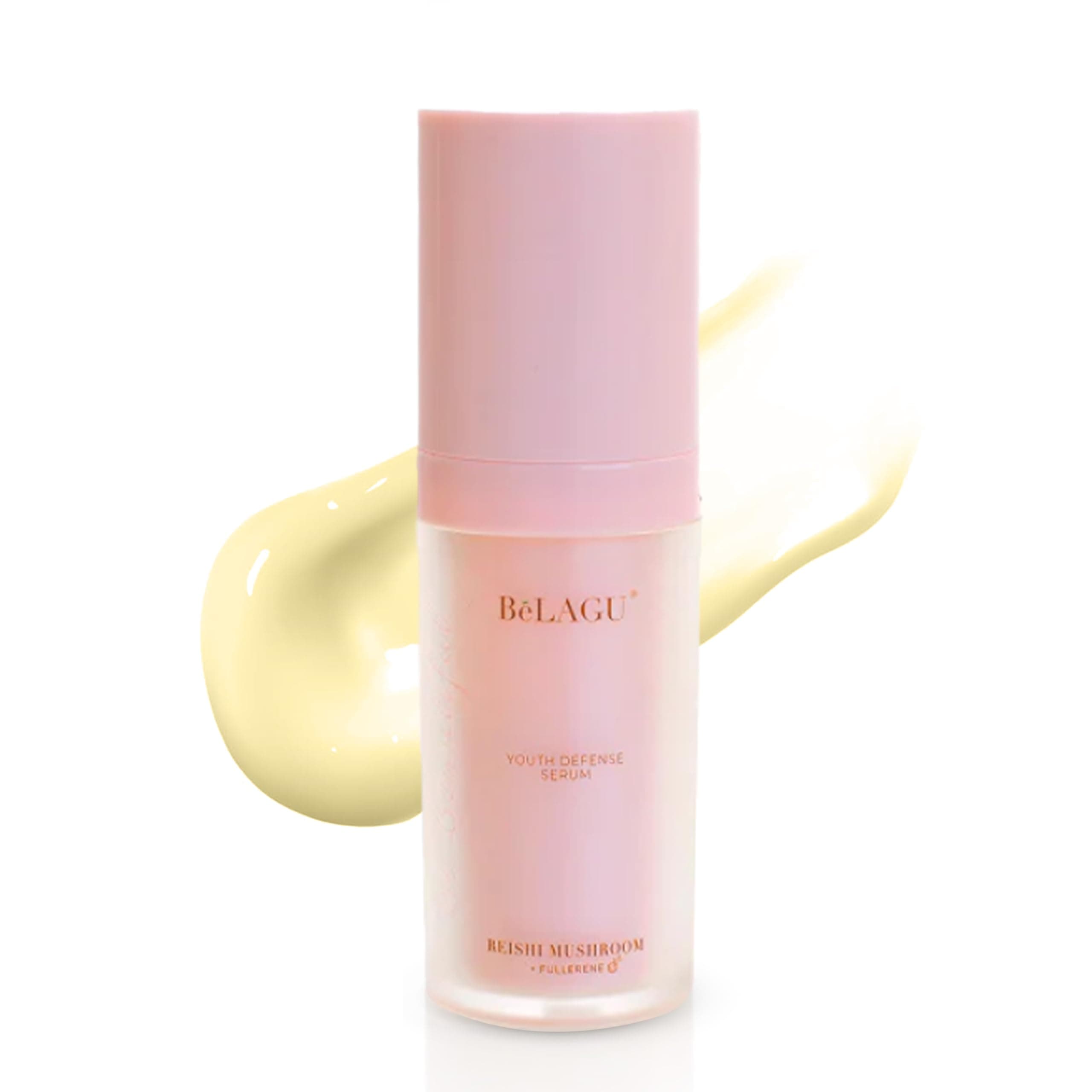 BelaGu Naturals Youth Defense Serum with Fullerene & Niacinamide | Anti Aging Face Serum for Wrinkles, Brightening & Radiance | Clean, Vegan Skincare (1 fl Oz)