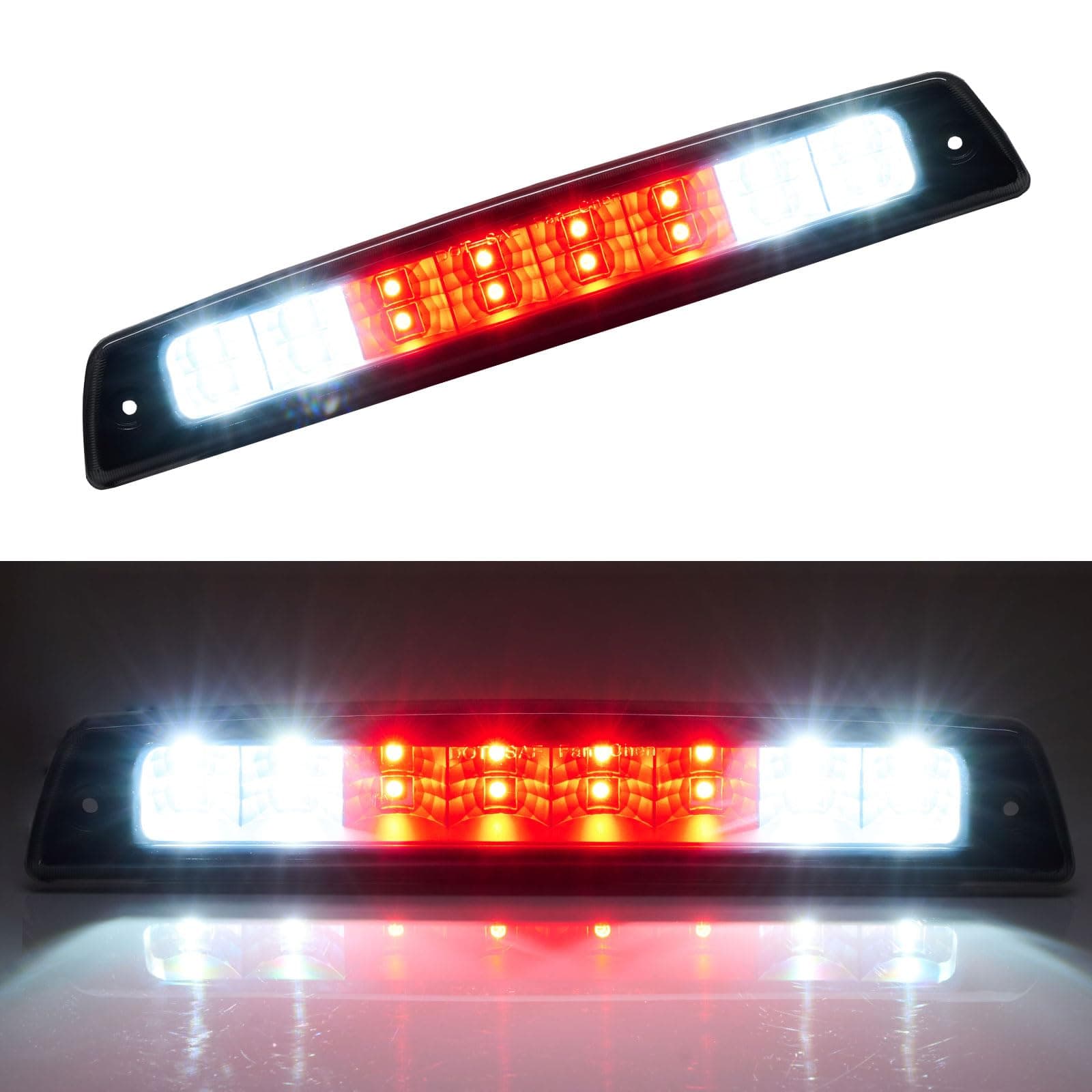 Cxdar Third 3rd Brake Light LED for 1994-2001 Dodge Ram 1500, High Mount Rear Brake Lights Assembly for 94-02 Ram 2500 3500, Waterproof Center Cab Cargo Lamp Stop Light
