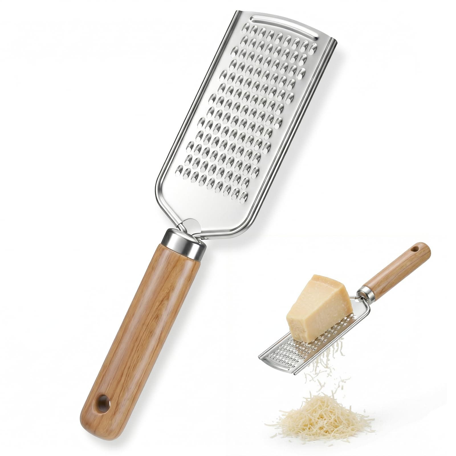 JJUNW Stainless Steel Cheese Grater, Cheese Grater Handheld, Kitchen-Grater Zester-Grater for Parmesan Lemon Ginger Nutmeg Potato Chocolate and Garlic