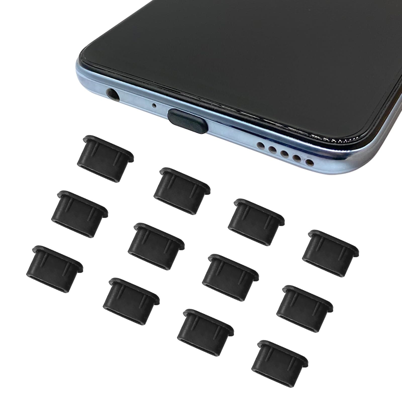 Quacc USB C Dust Plugs, Type-C Charging Port Cover Cap Protector, Black