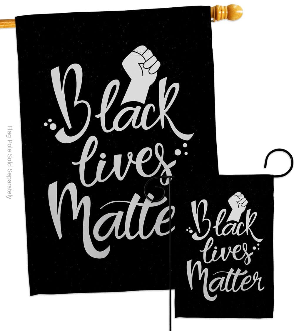BLM Solidarity Garden House Flag - Set Support Cause Anti Racism Revolution Movement Equality Social - Decoration Banner Small Yard Gift Double-Sided Made in USA 28 X 40